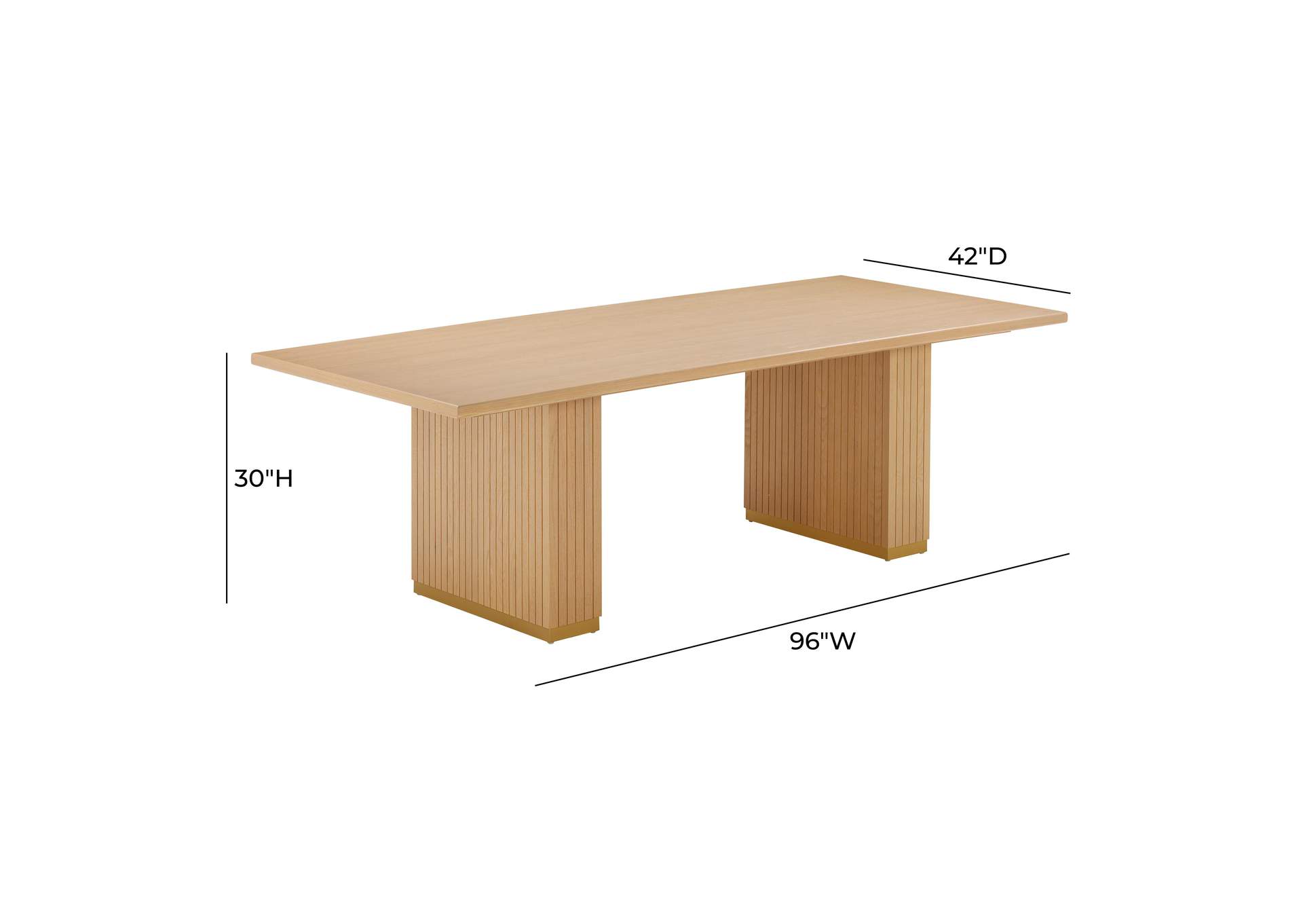 Chelsea Natural Oak Wood 96 Inch Rectangular Dining Table image 1