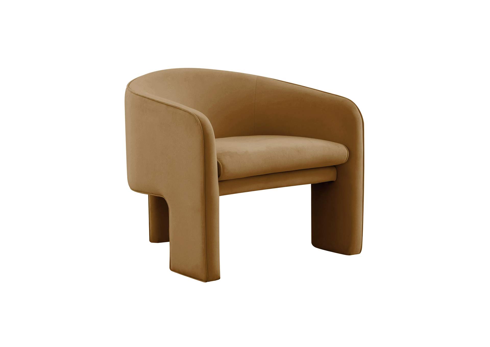 Marla Cognac Velvet Accent Chair image 1