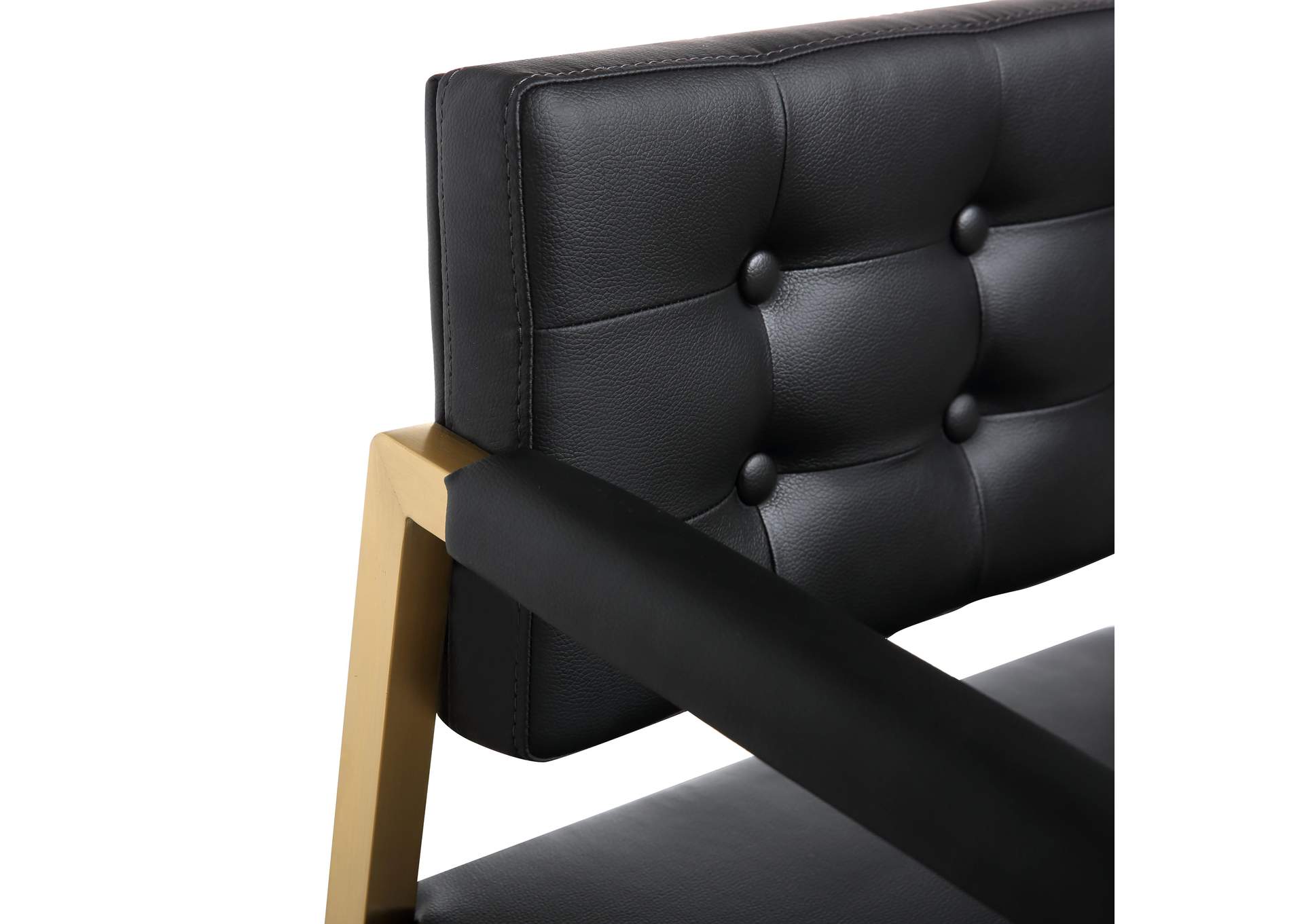 Director Black Performance Vegan Leather and Gold Steel Counter Stool image 7