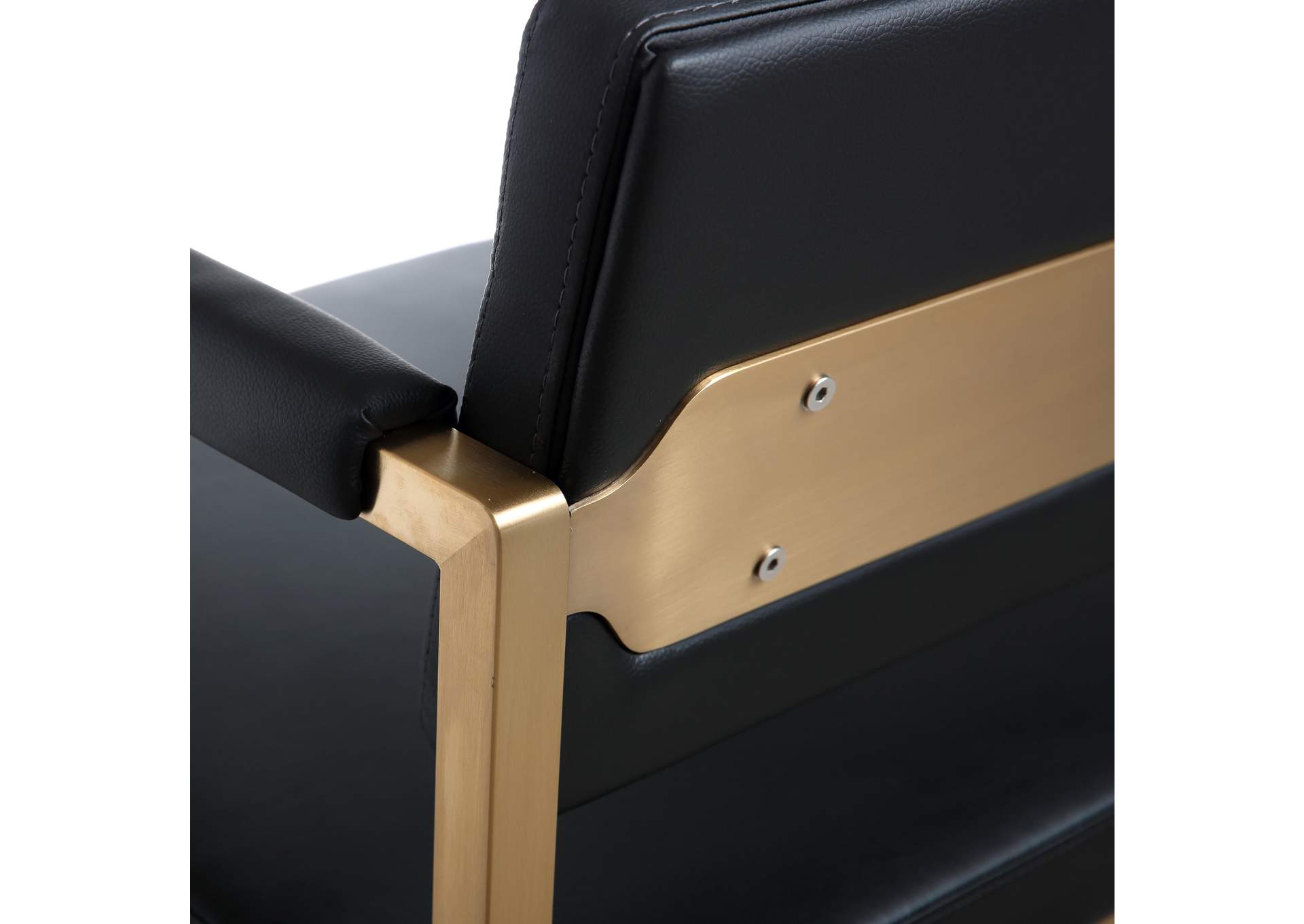Director Black Performance Vegan Leather and Gold Steel Counter Stool image 8