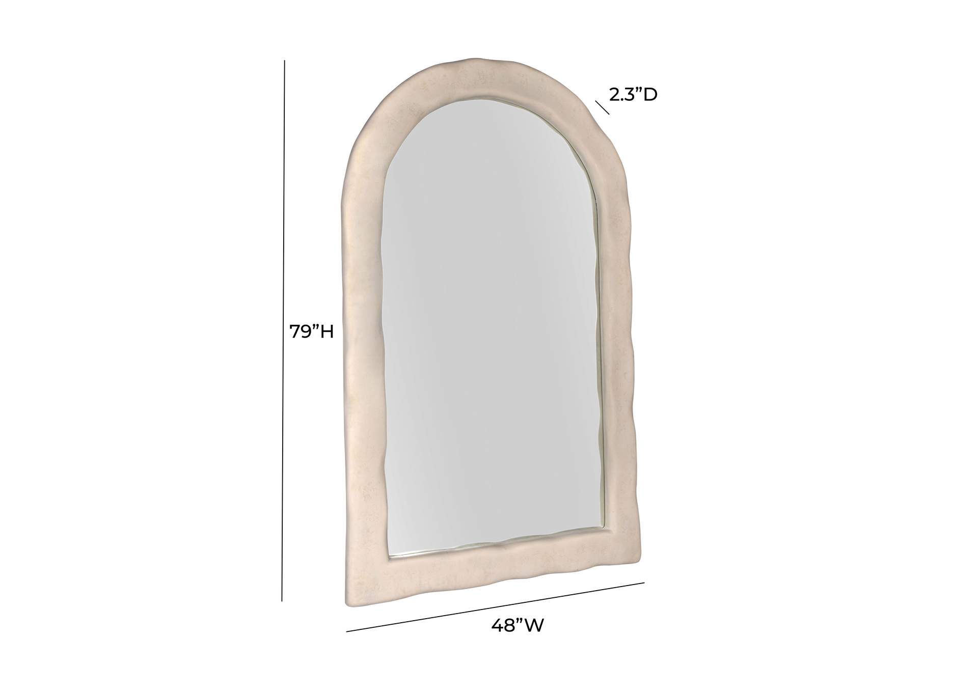 Kaia Cream Textured Floor Mirror image 9