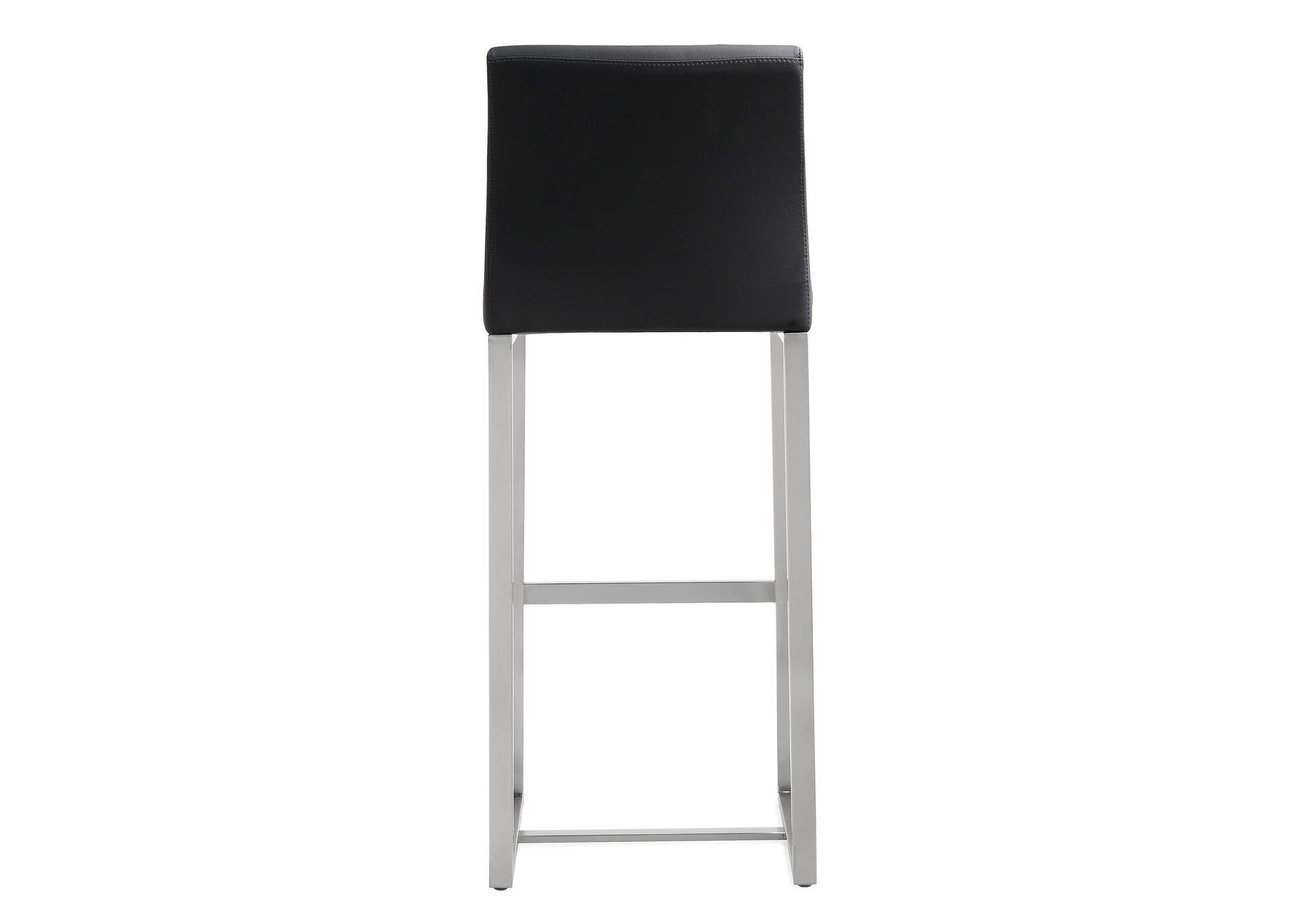 Denmark Black Performance Vegan Leather and Stainless Steel Barstool - Set of 2 image 7