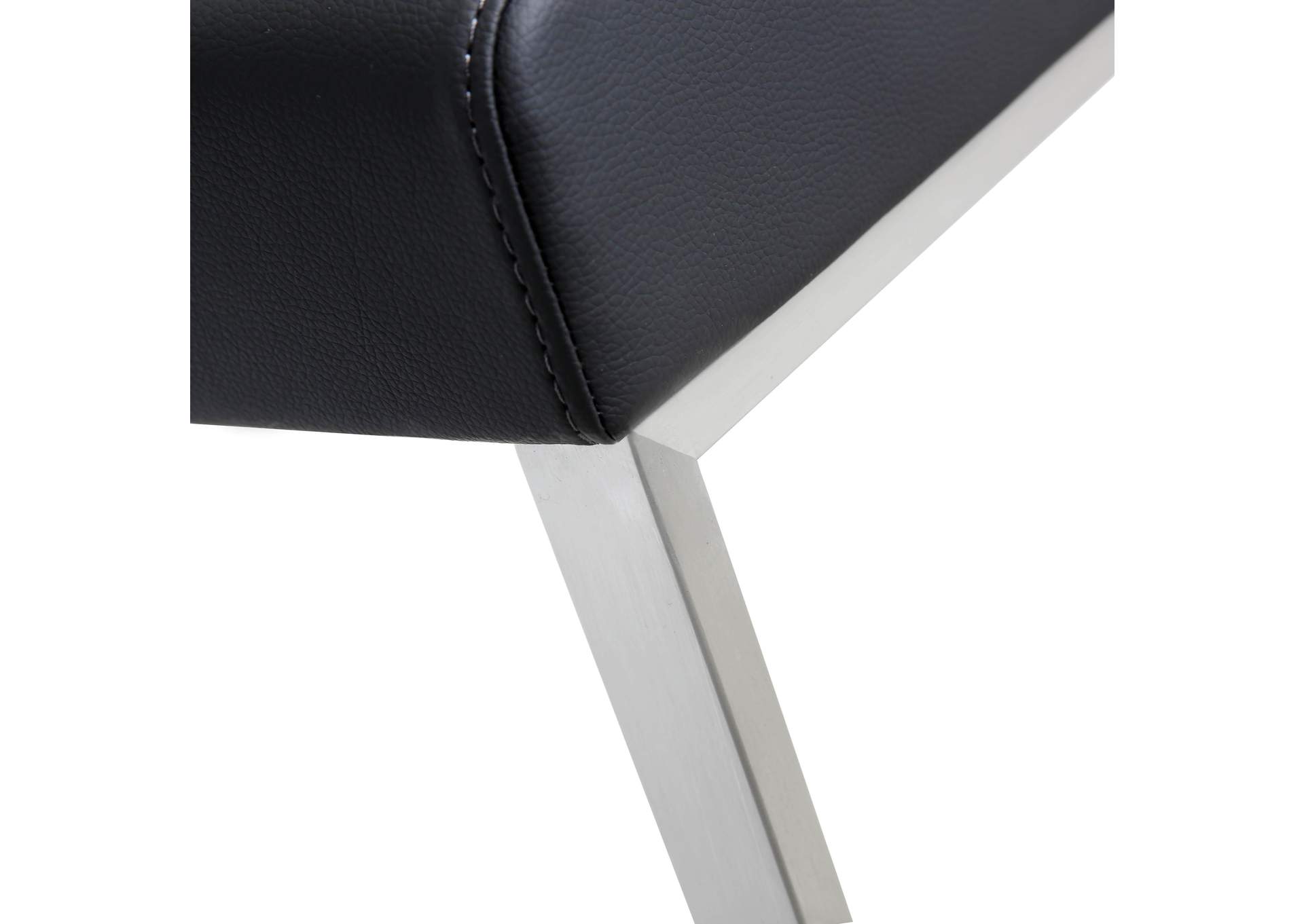 Denmark Black Performance Vegan Leather and Stainless Steel Barstool - Set of 2 image 9
