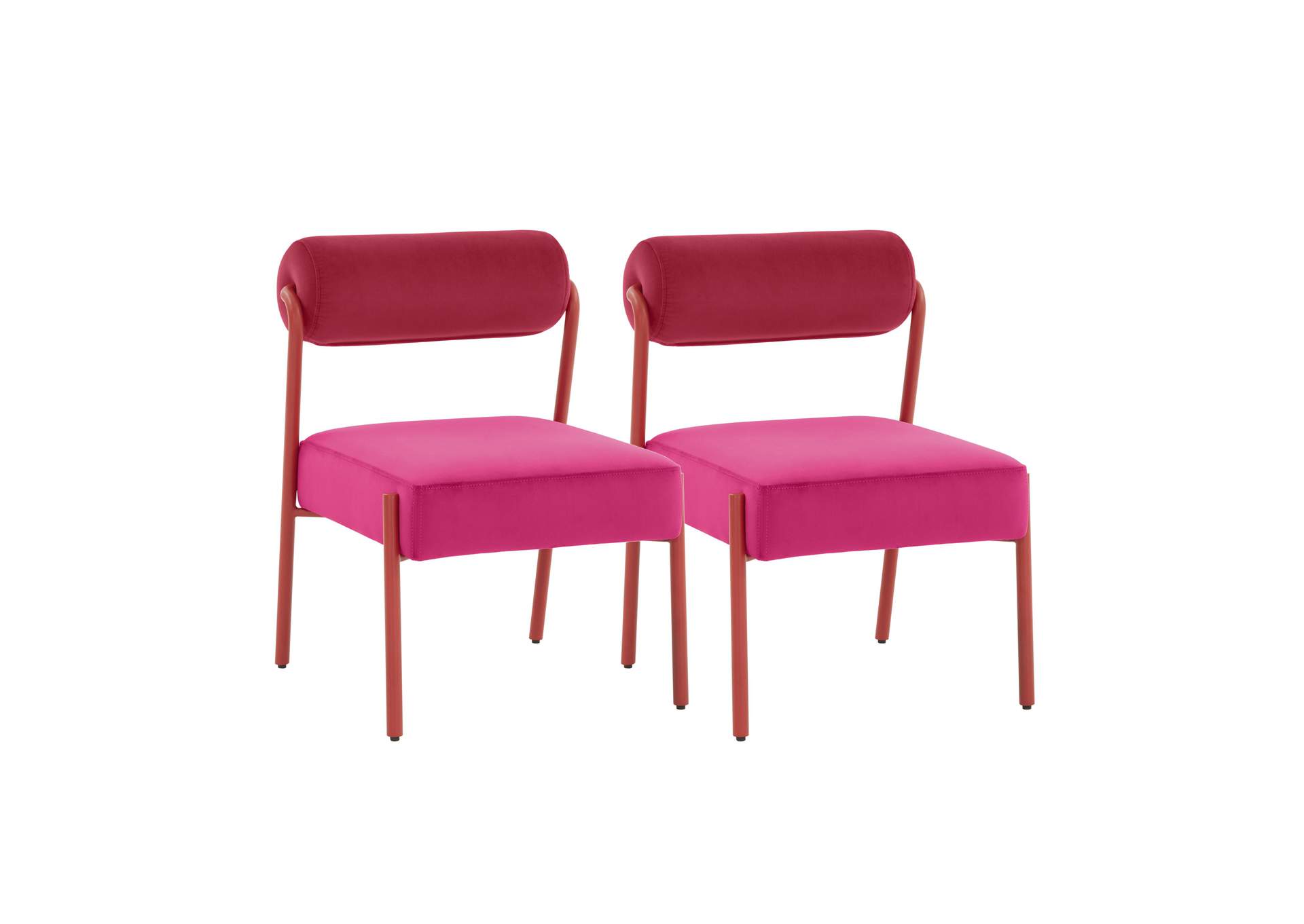 Jolene Hot Pink Velvet Dining Chair - Set of 2 image 1