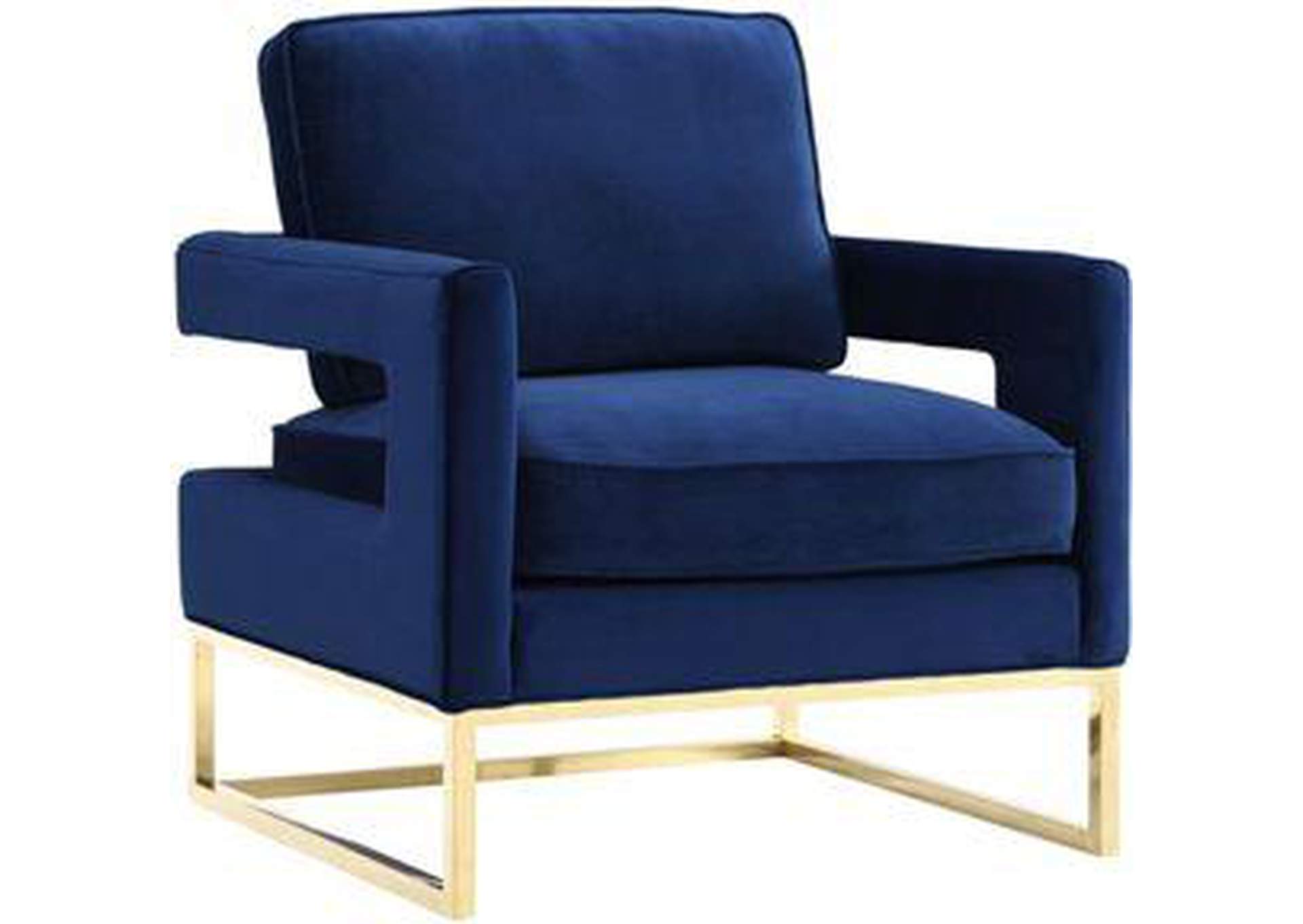 Avery Navy Velvet Chair image 1
