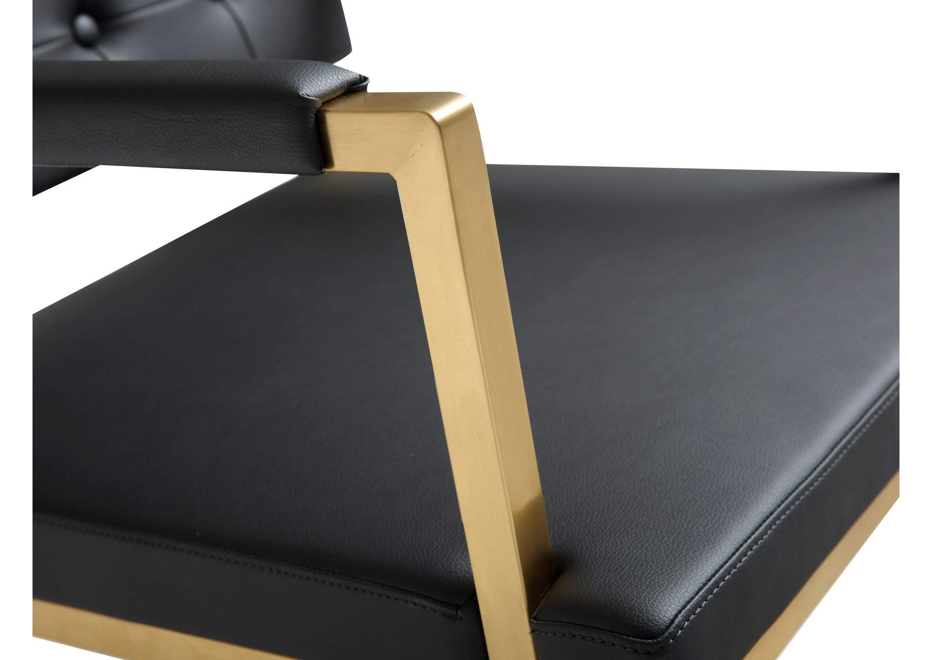 Director Black Performance Vegan Leather and Gold Steel Barstool image 7