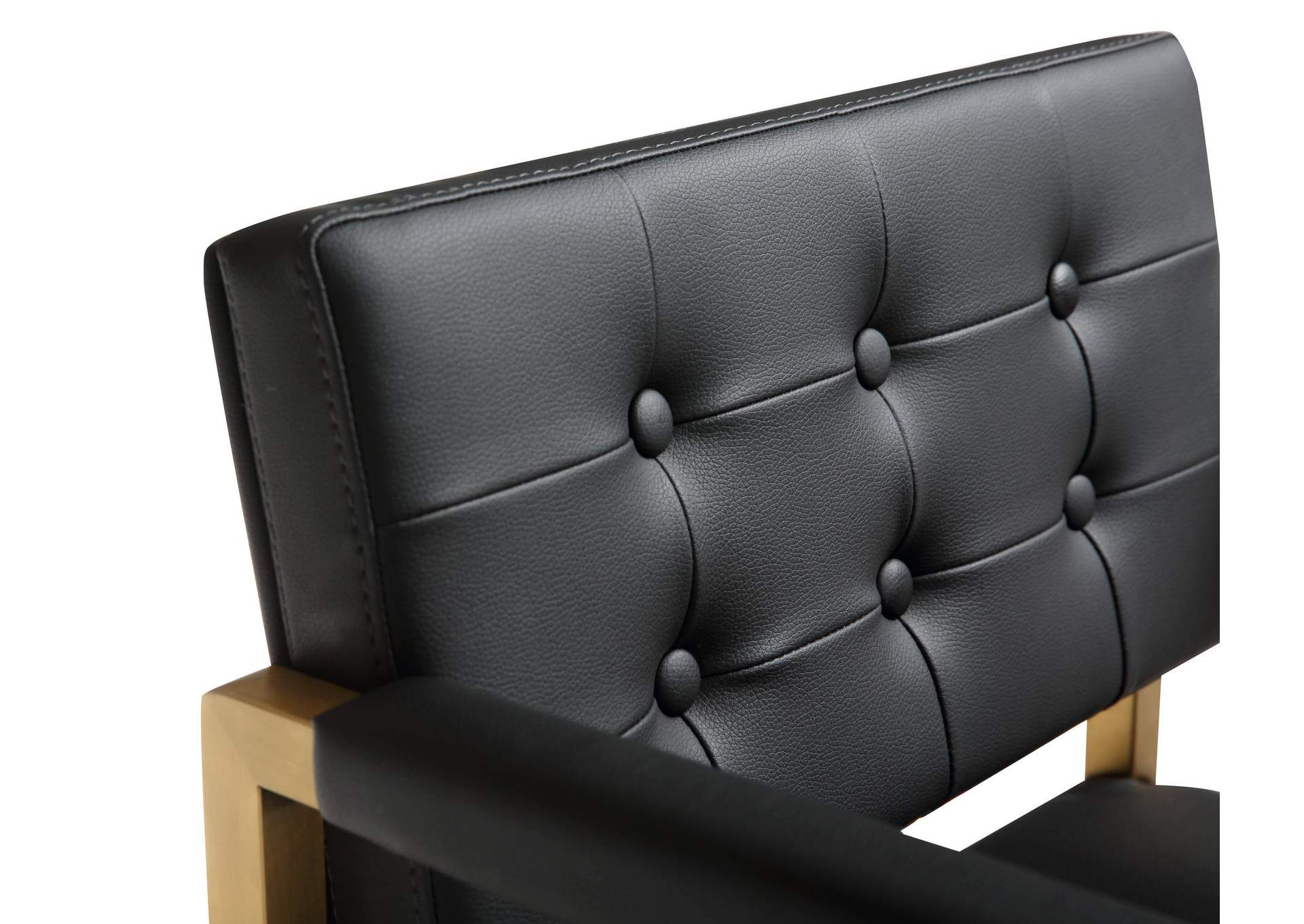 Director Black Performance Vegan Leather and Gold Steel Barstool image 8