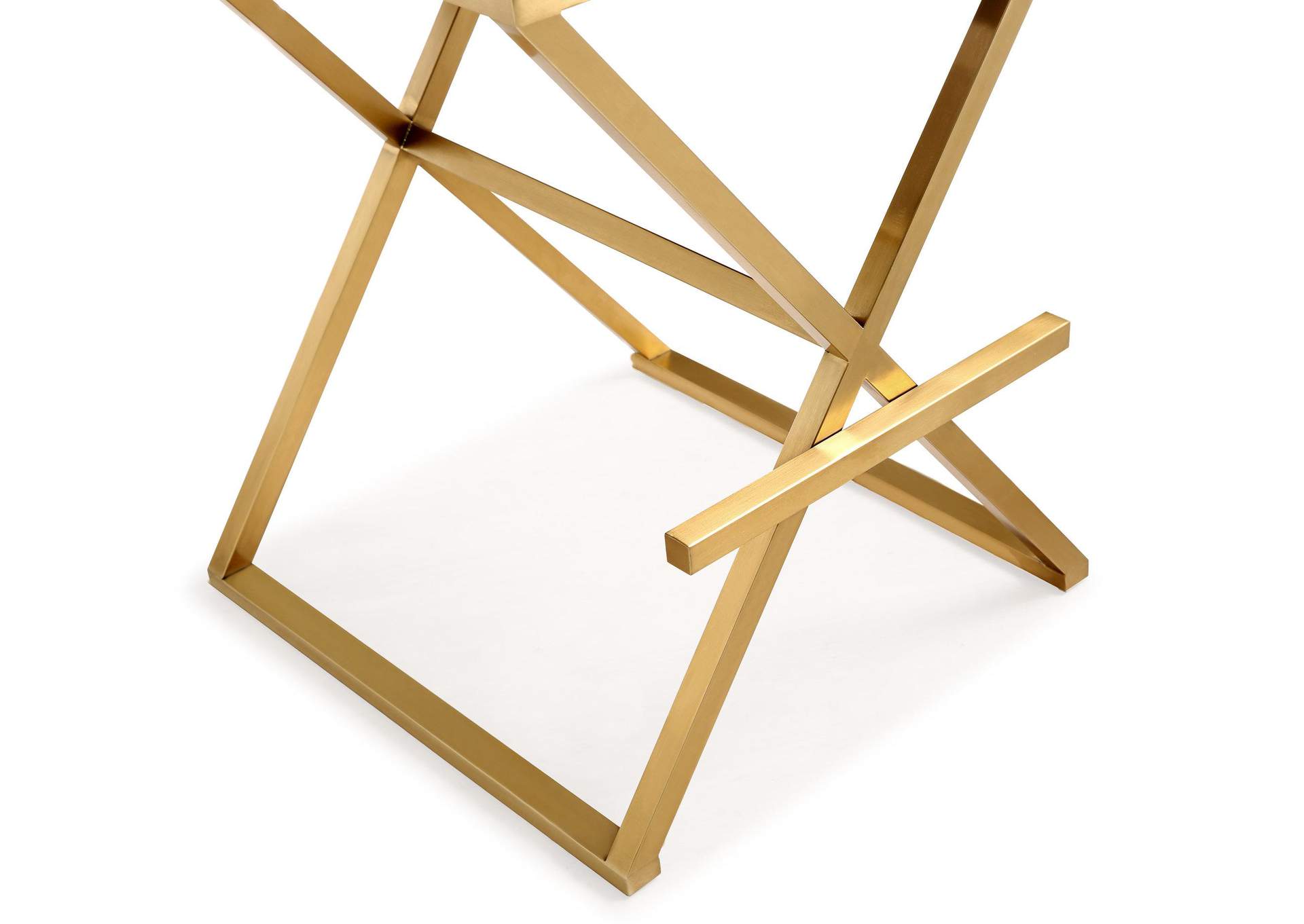 Director Black Performance Vegan Leather and Gold Steel Barstool image 9