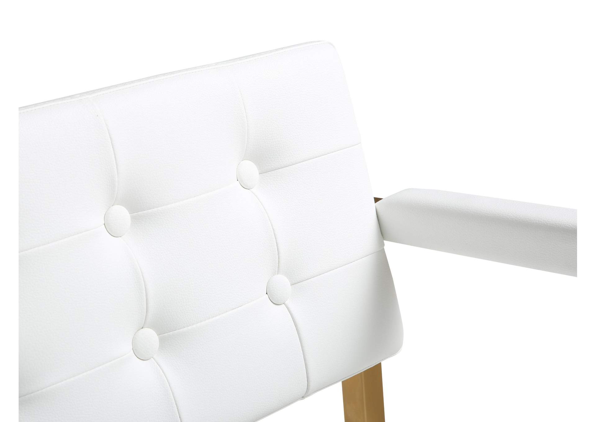 Director White Performance Vegan Leather and Gold Steel Barstool image 8