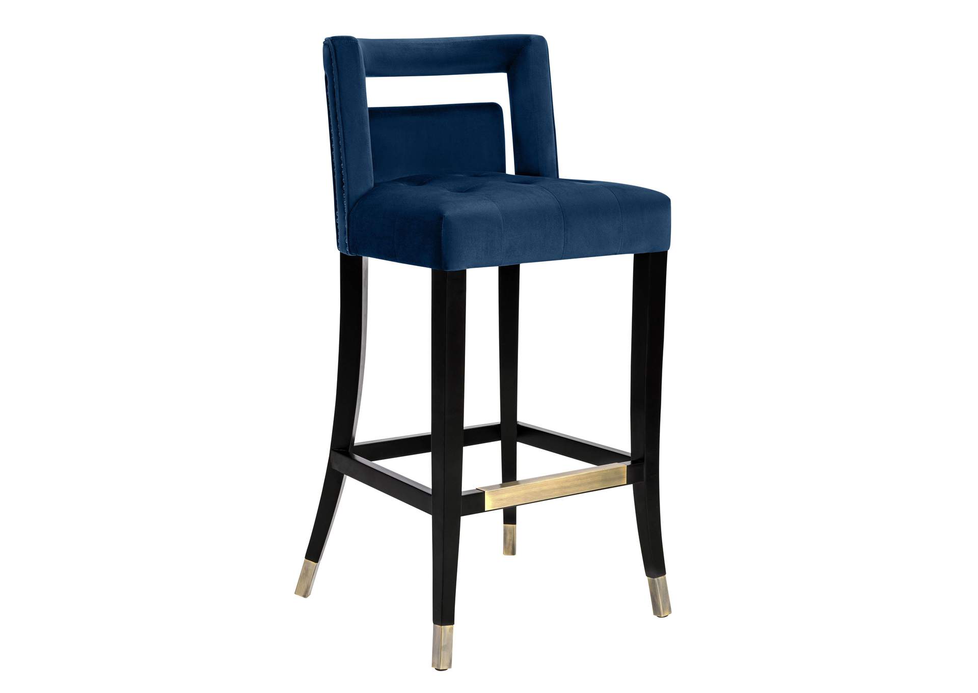Hart Navy Velvet Bar Stool image 1