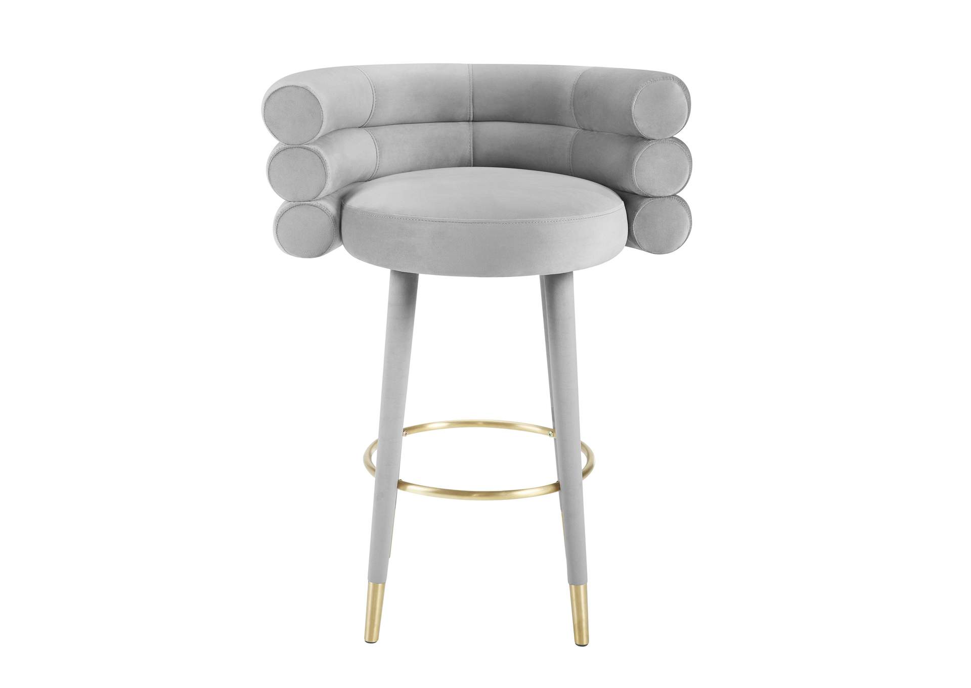 Betty Grey Velvet Barstool image 4