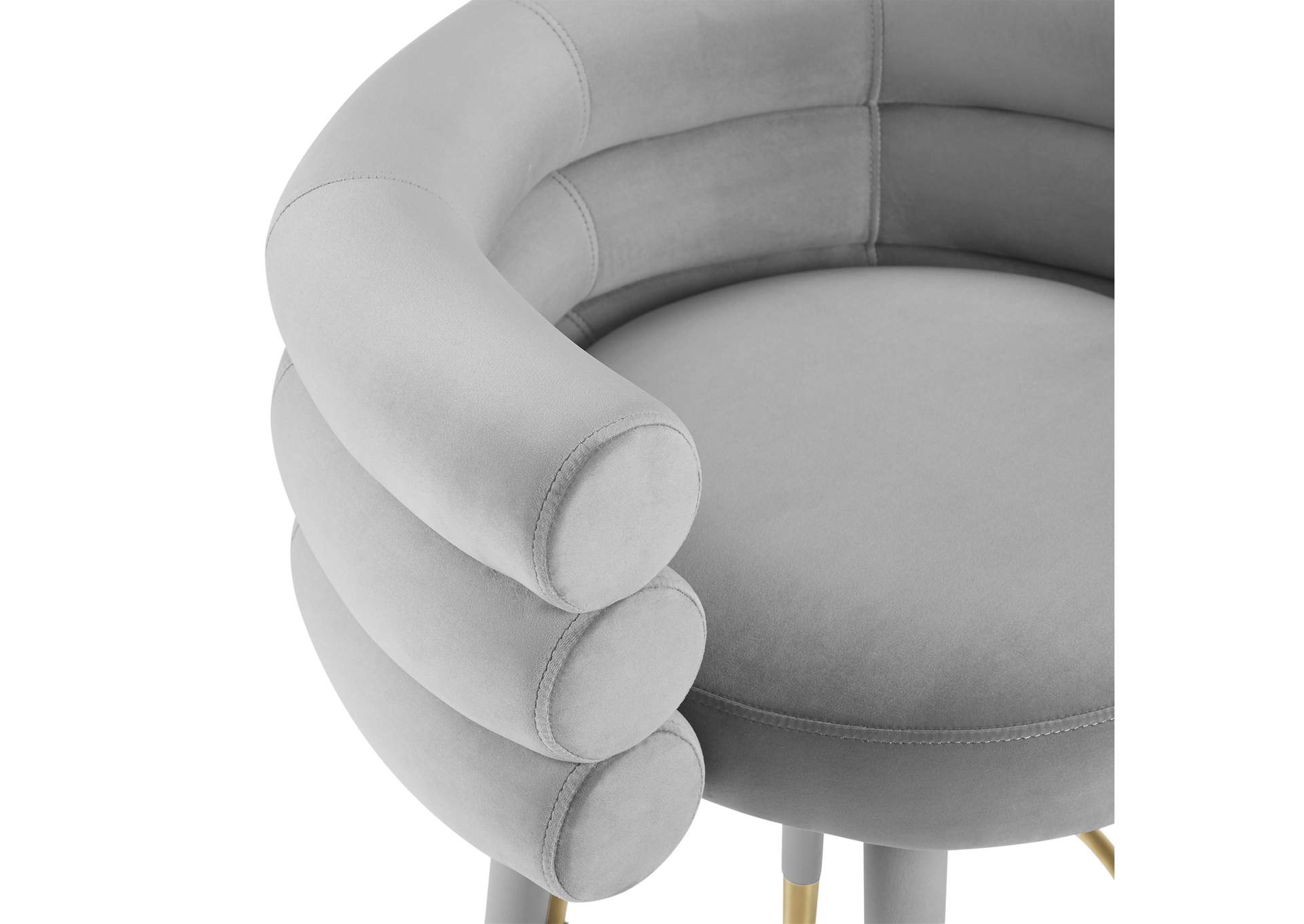 Betty Grey Velvet Barstool image 5