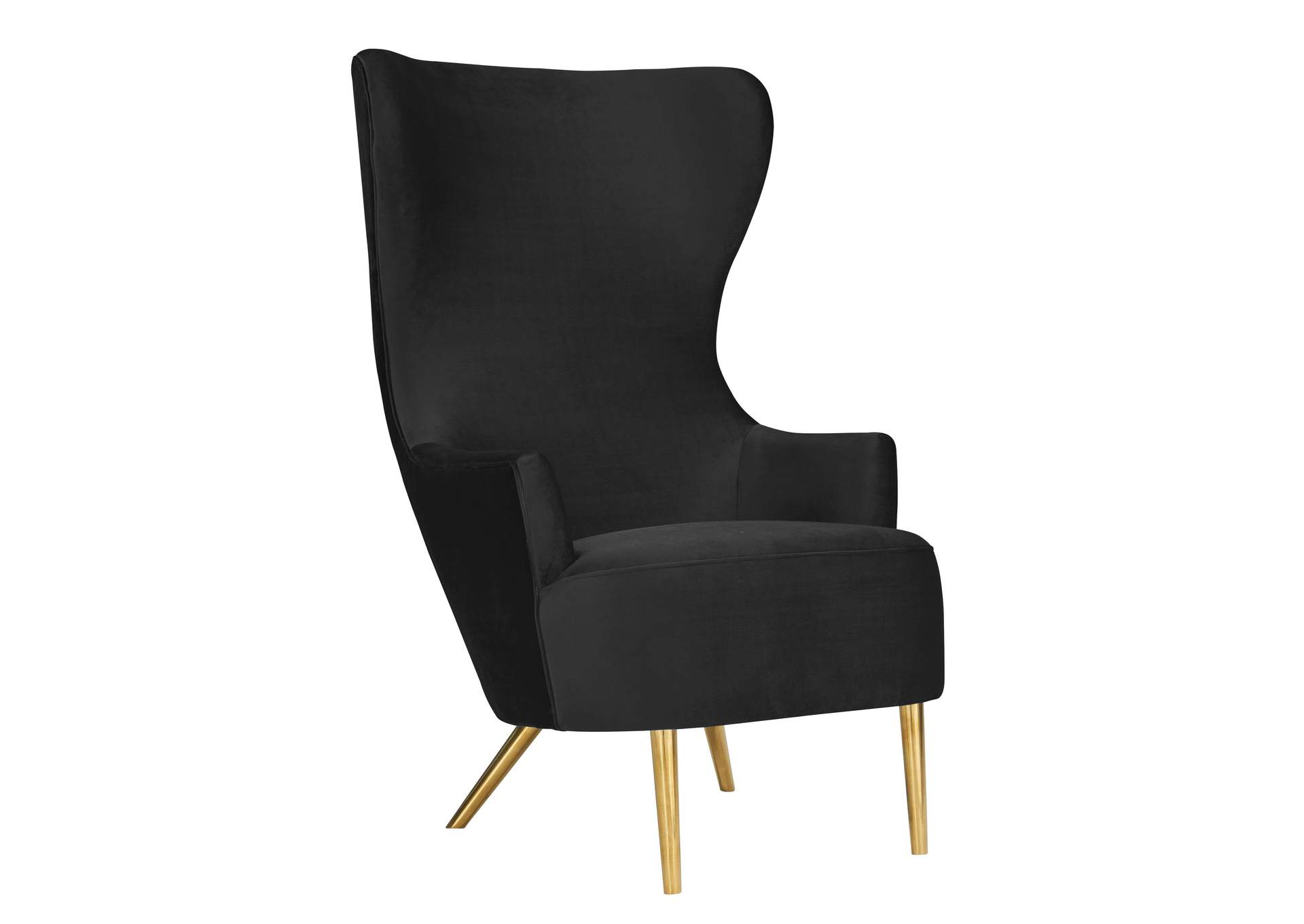 Julia Black Velvet Wingback Chair image 1