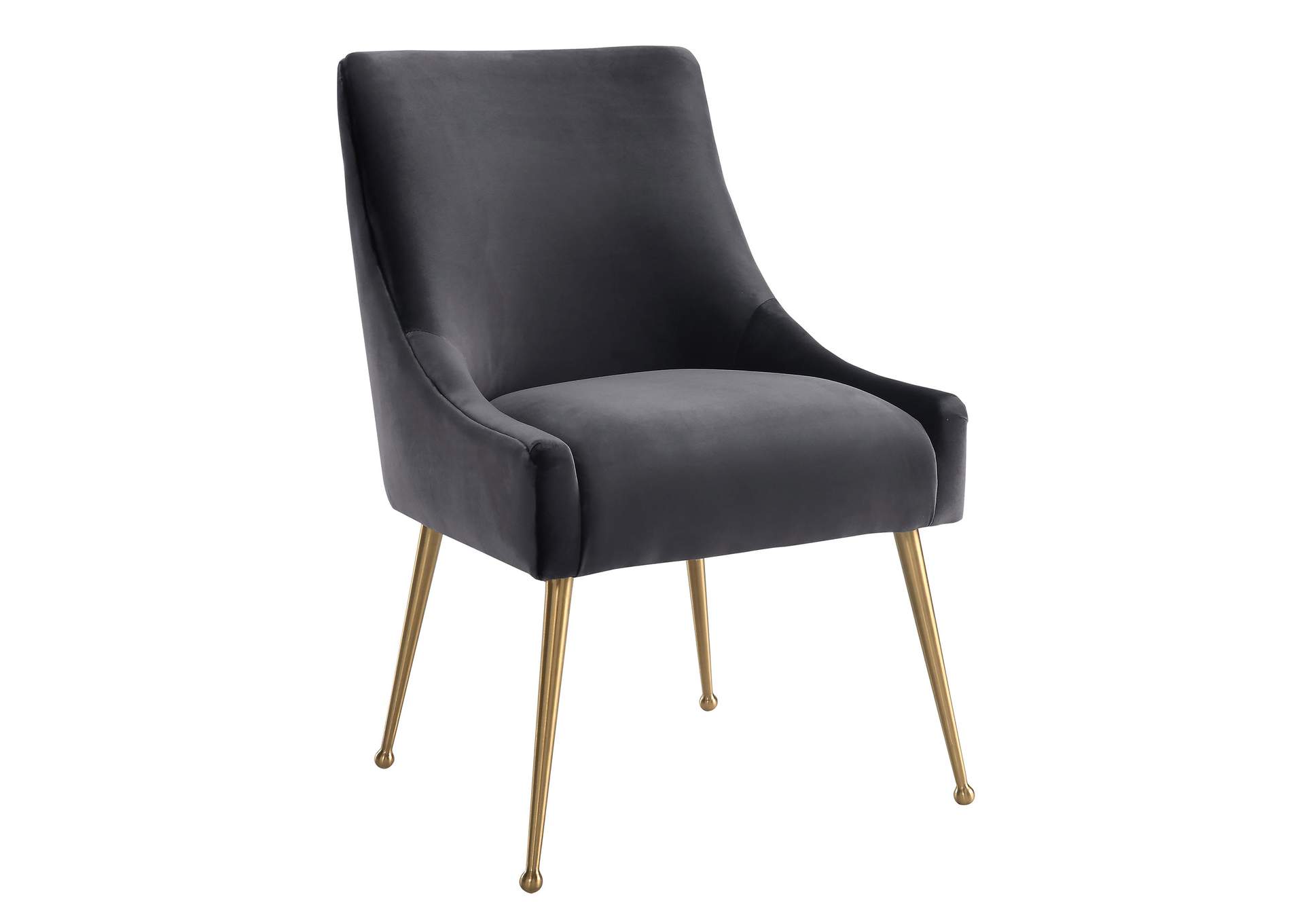 Beatrix Grey Velvet Side Chair image 1