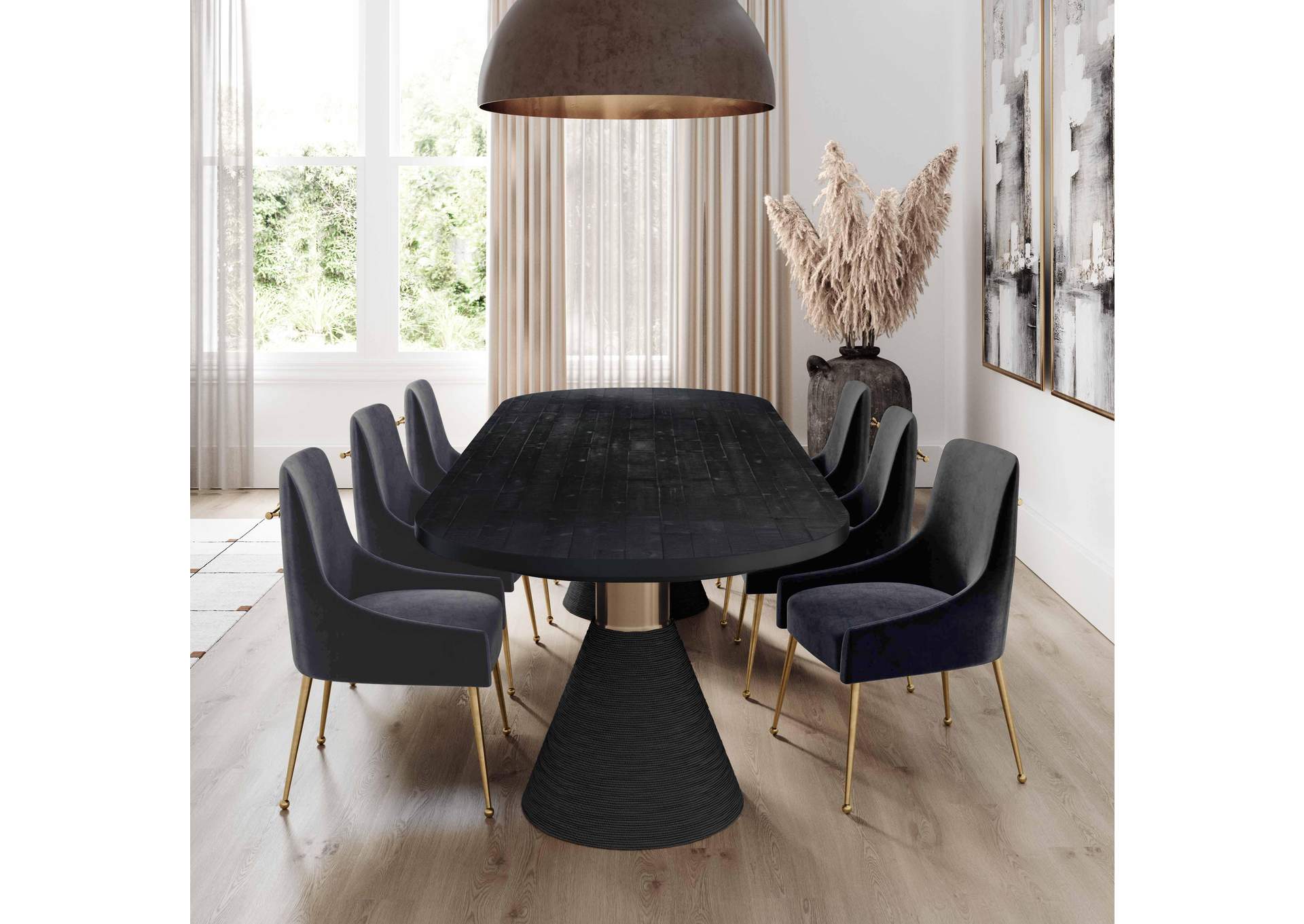Beatrix Grey Velvet Side Chair image 7