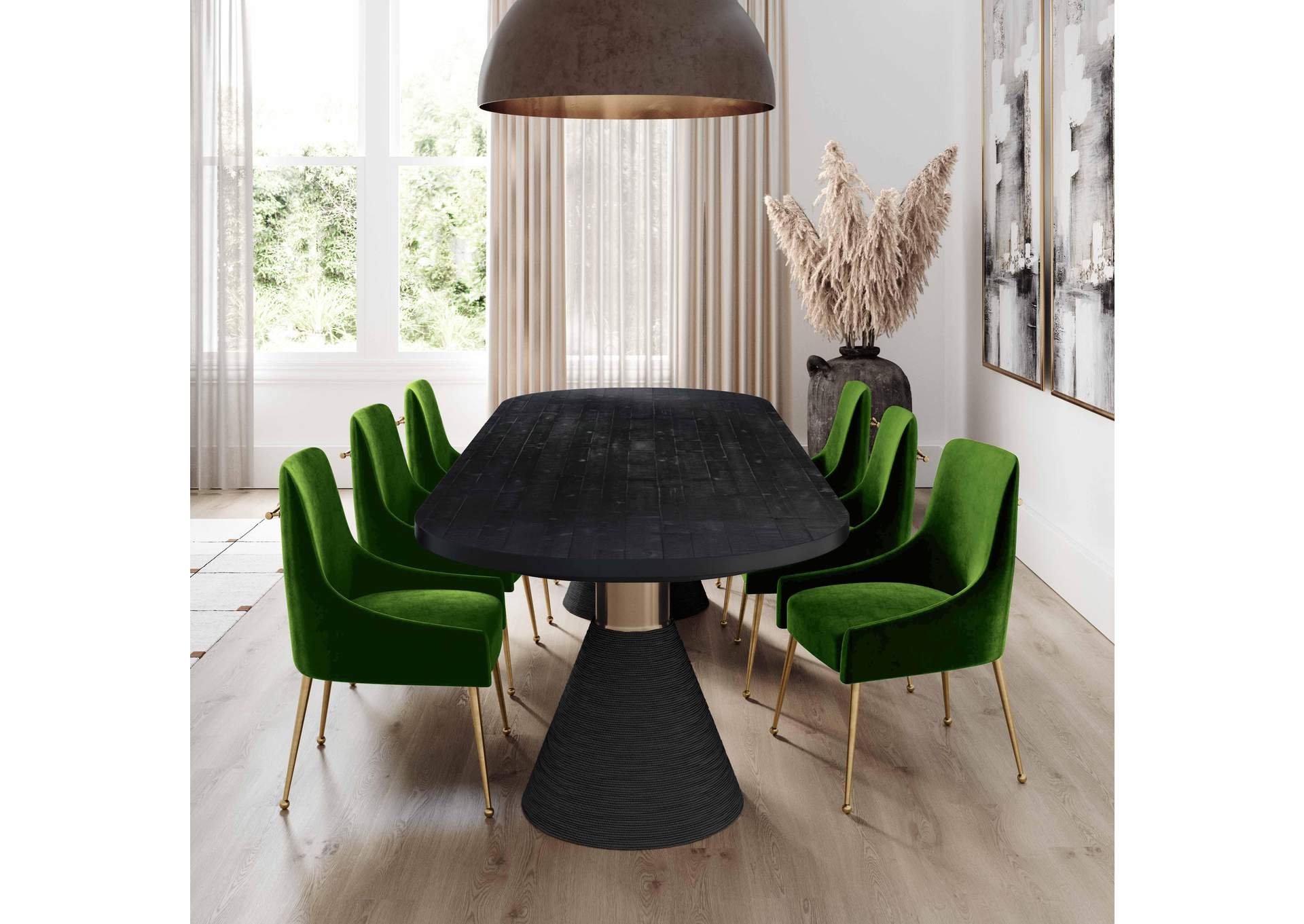Beatrix Green Velvet Side Chair image 3