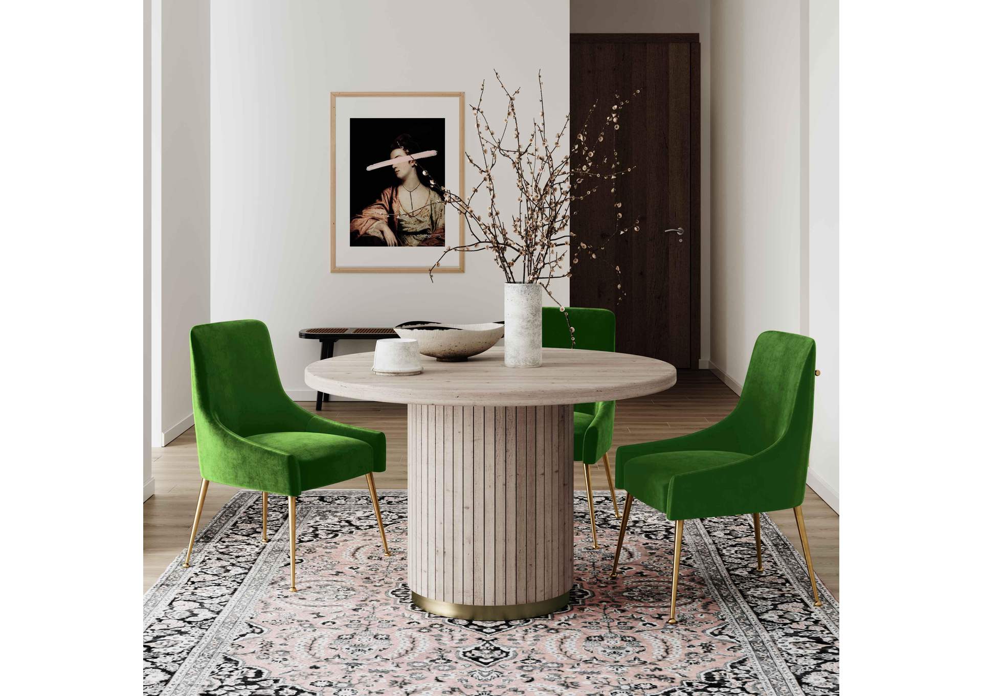 Beatrix Green Velvet Side Chair image 7