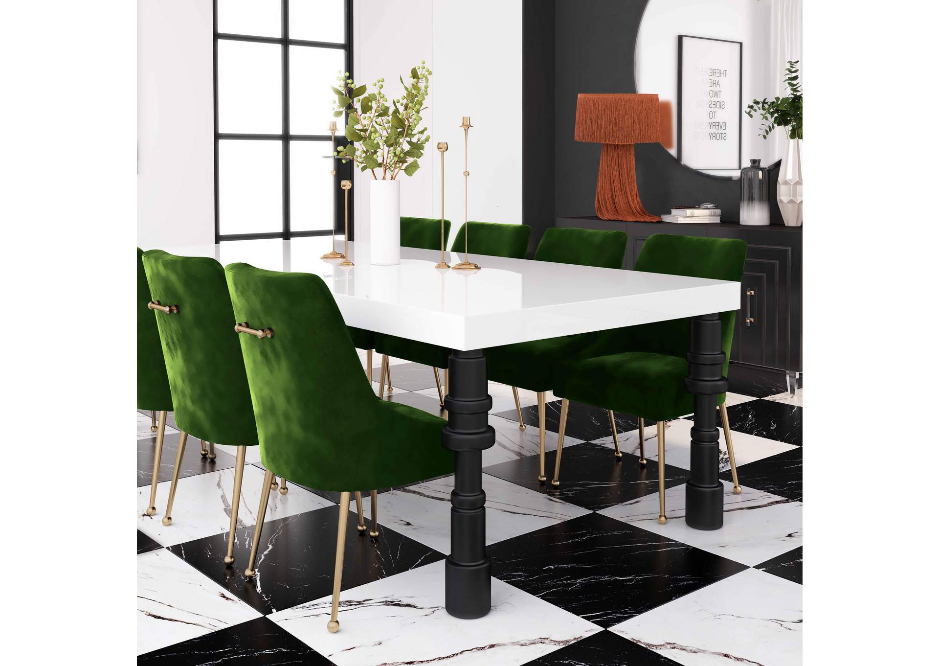 Beatrix Green Velvet Side Chair image 8