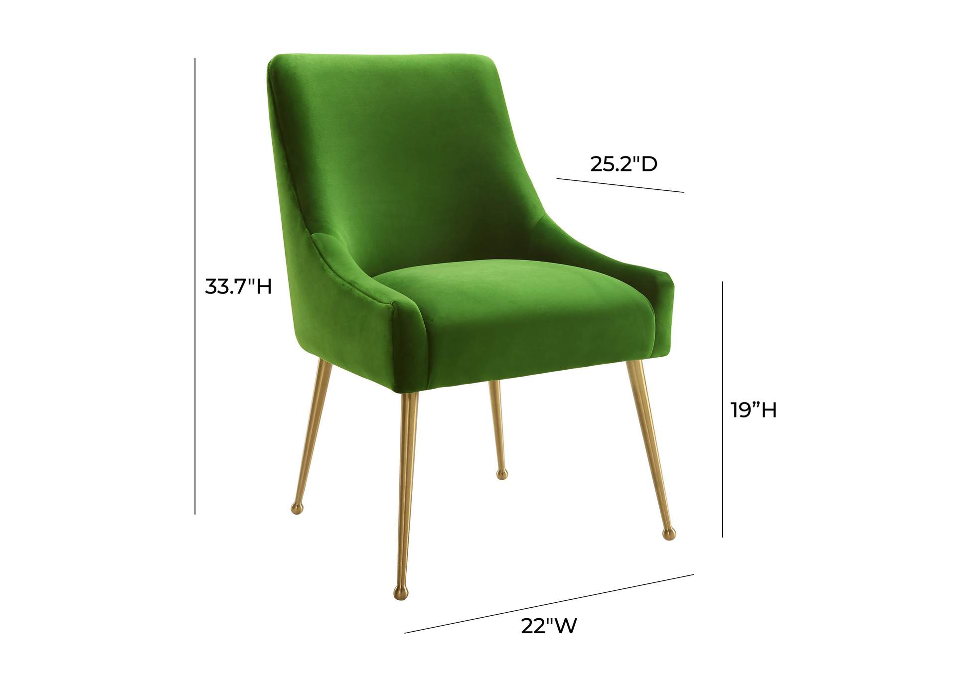 Beatrix Green Velvet Side Chair image 9