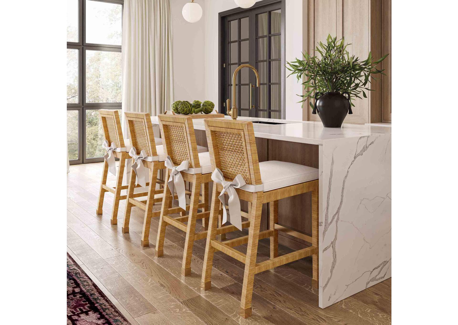 Amara Rattan Performance Fabric Counter Stool image 3