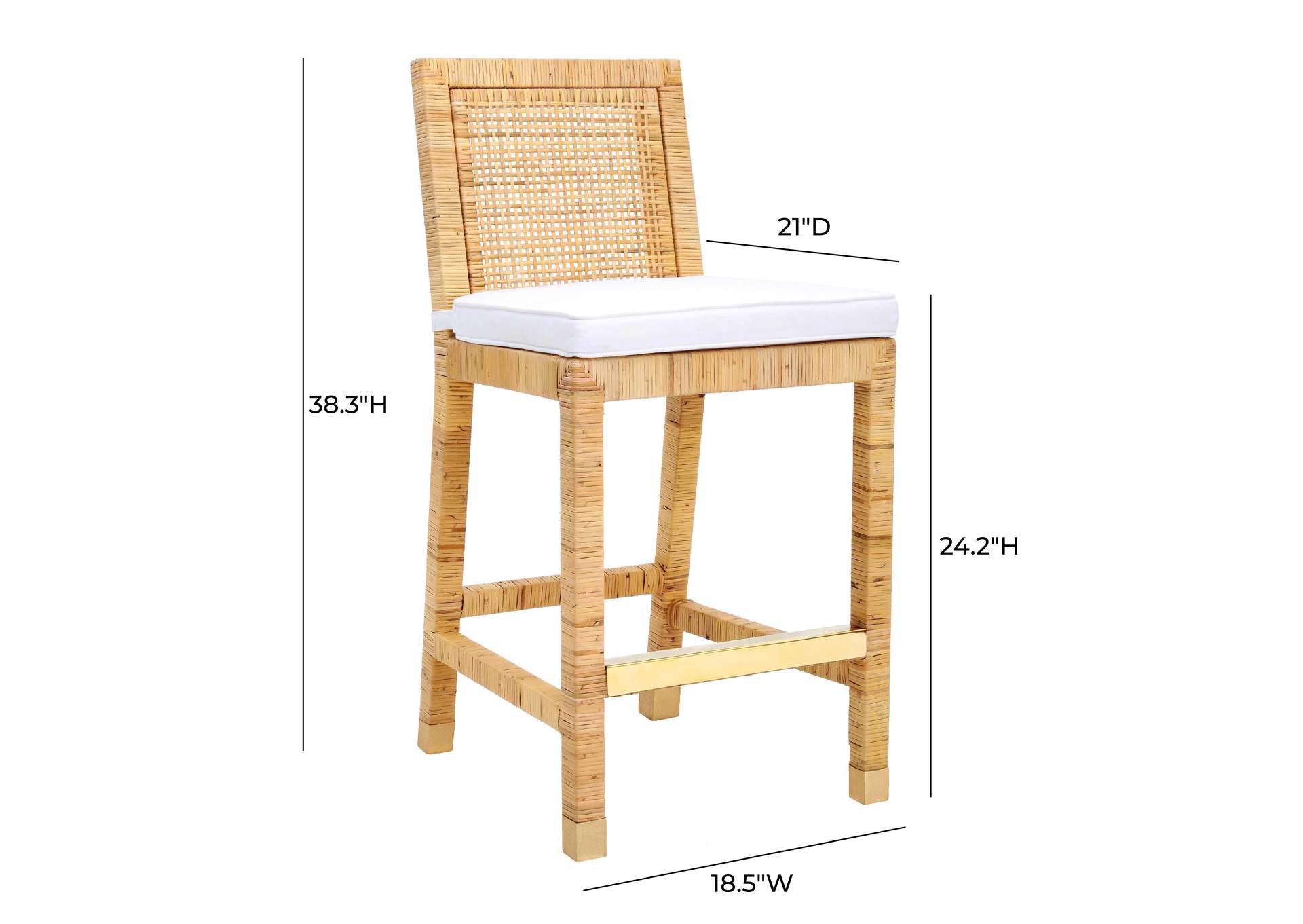 Amara Rattan Performance Fabric Counter Stool image 10