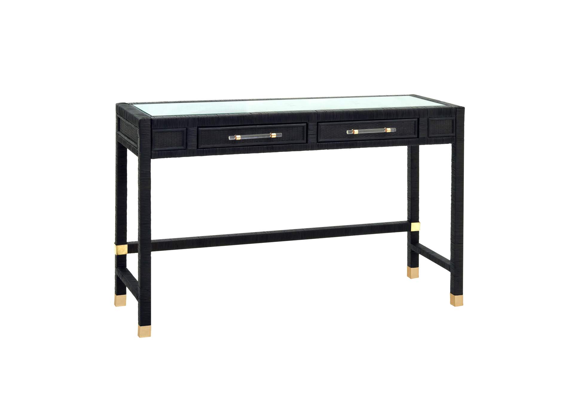Amara Charcoal Rattan Desk image 1