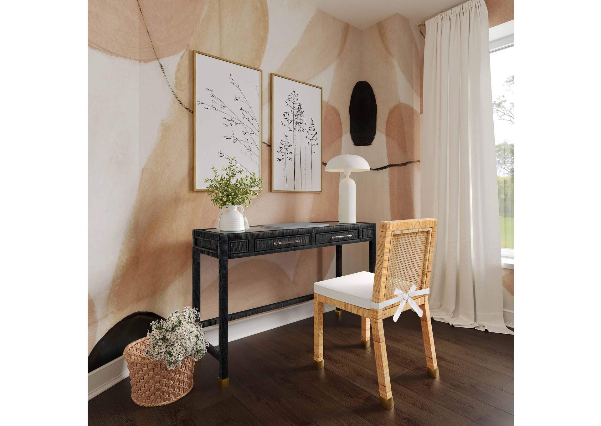 Amara Charcoal Rattan Desk image 3