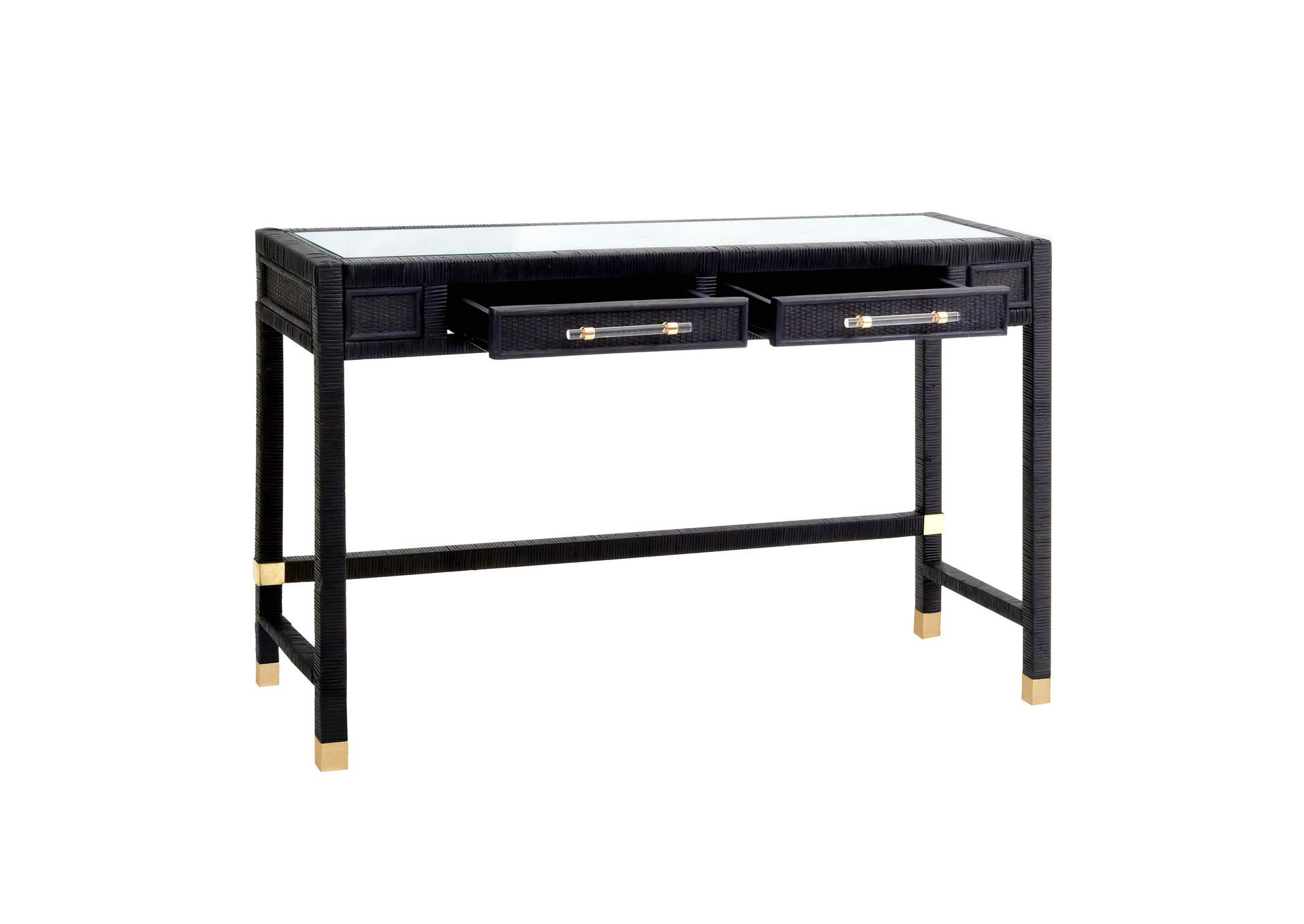 Amara Charcoal Rattan Desk image 5