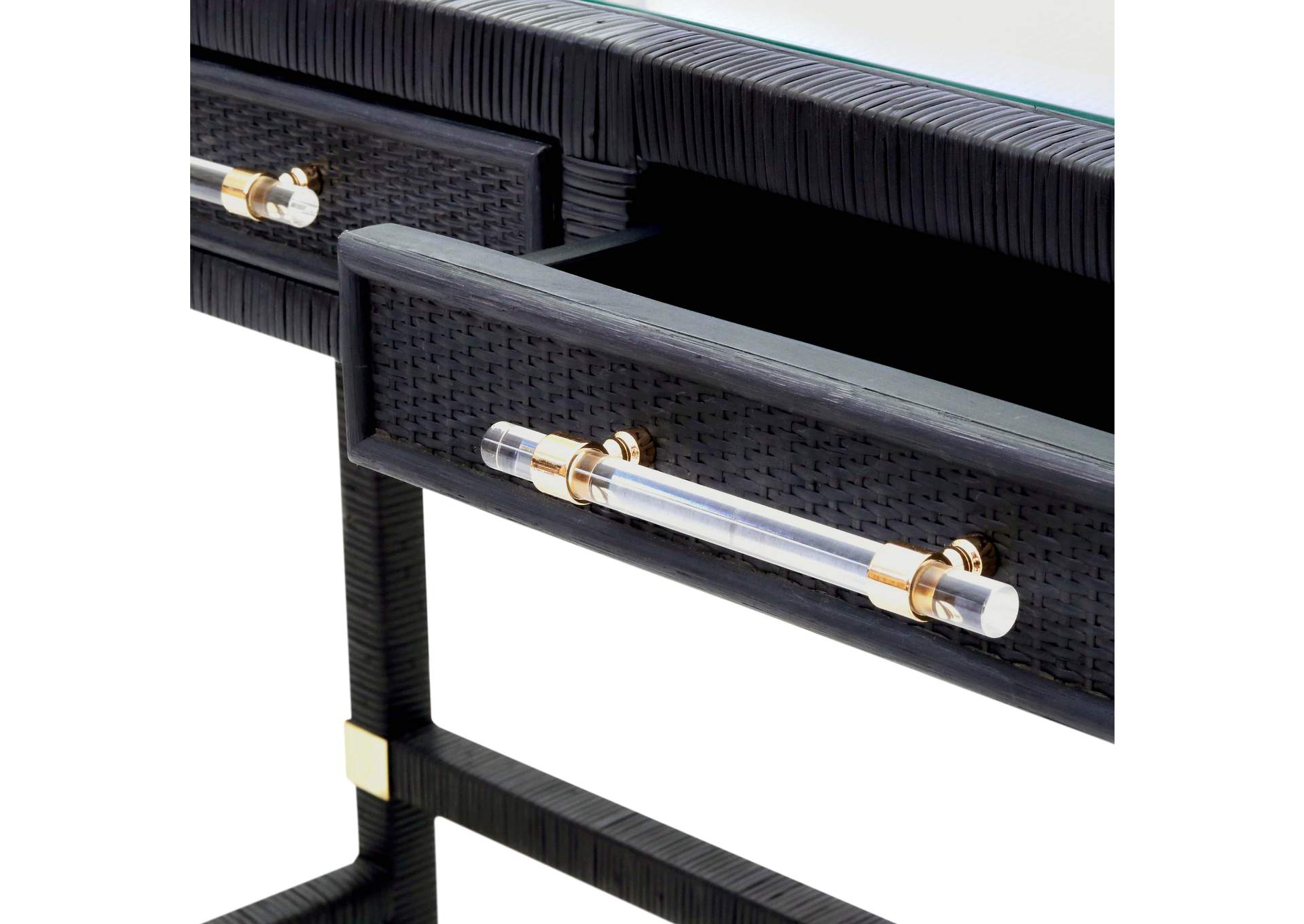 Amara Charcoal Rattan Desk image 6