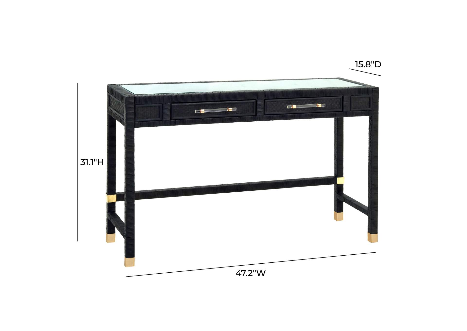 Amara Charcoal Rattan Desk image 8