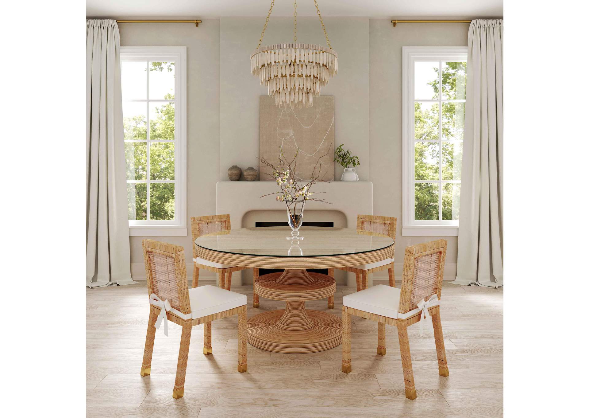 Amara Rattan Performance Fabric Dining Chair image 3