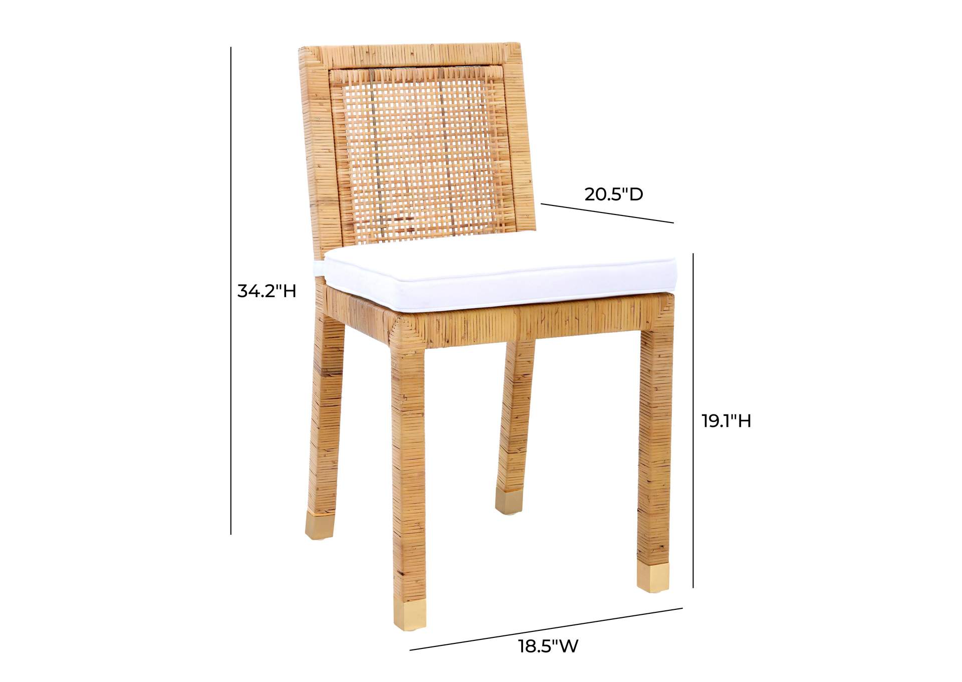 Amara Rattan Performance Fabric Dining Chair image 9
