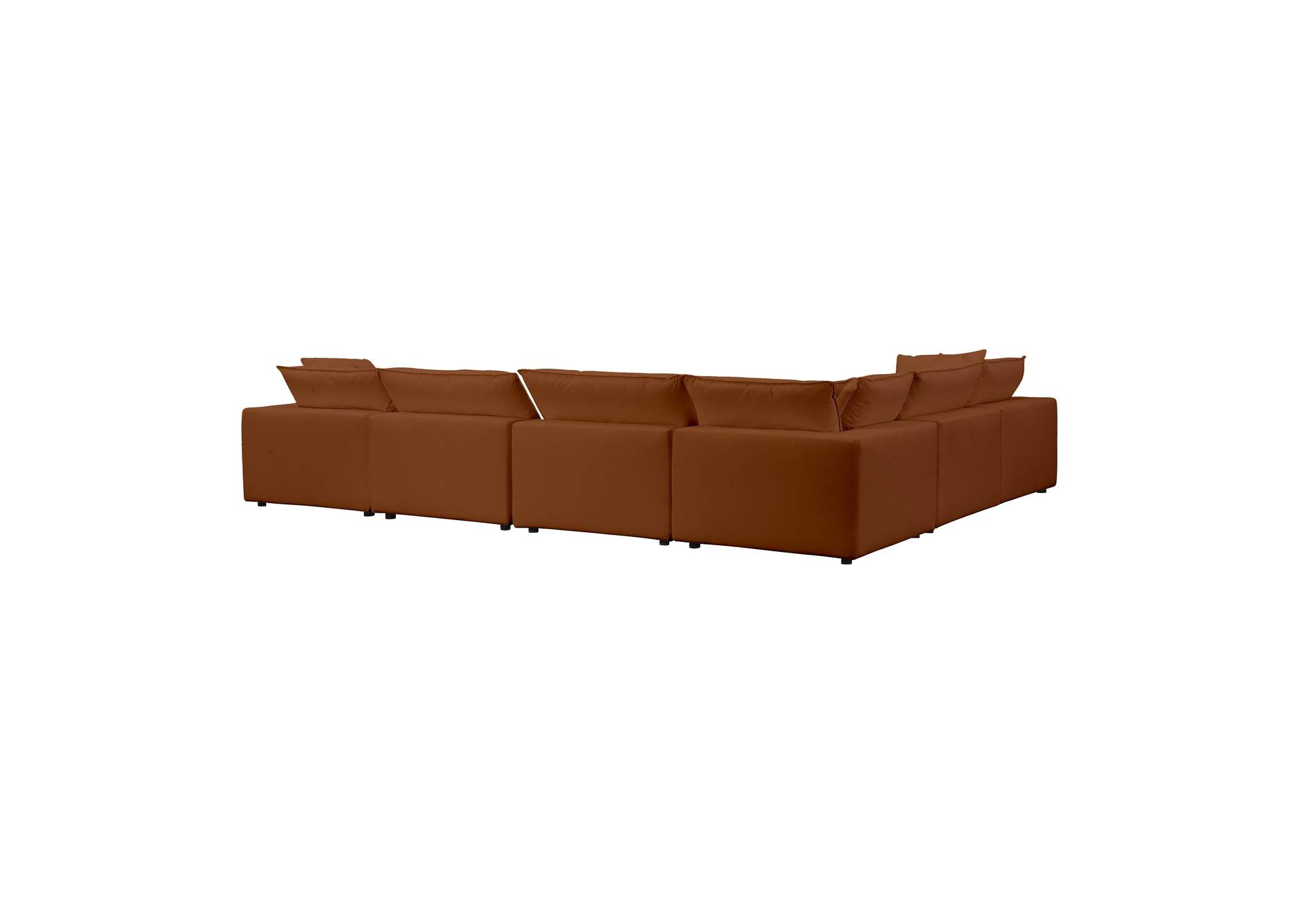 Cali Rust Performance Fabric Modular Large Chaise Sectional image 6