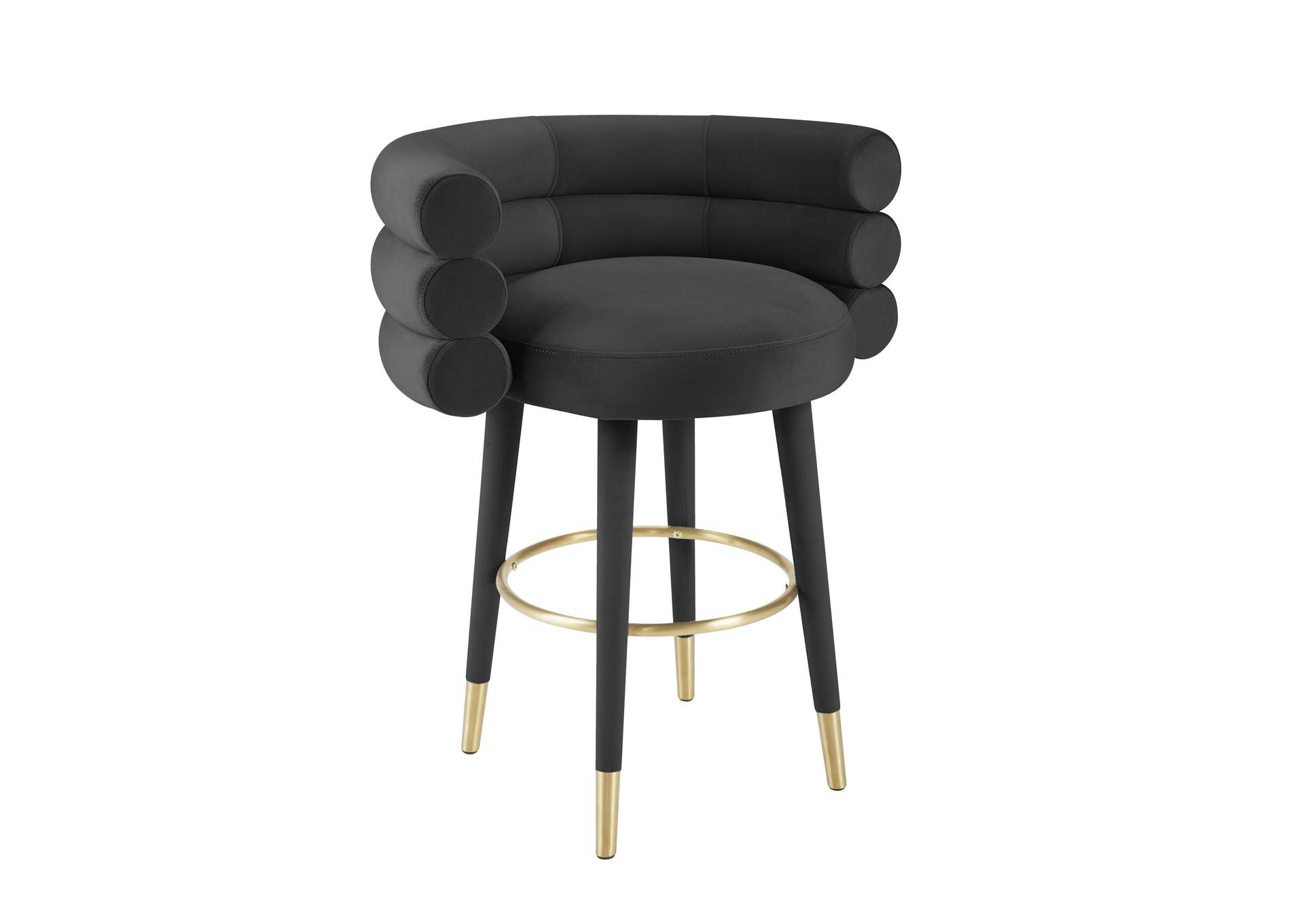 Betty Black Velvet Counter Stool image 1