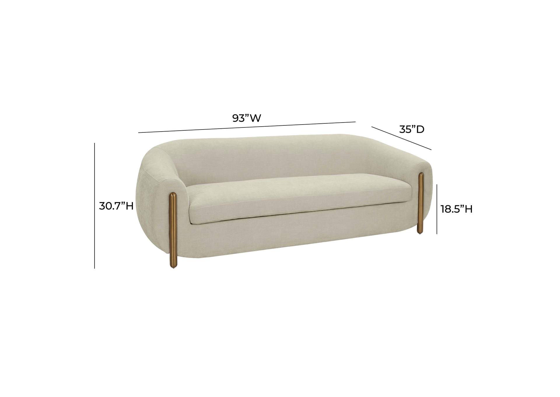 Lina Grey Textured Linen Sofa image 1