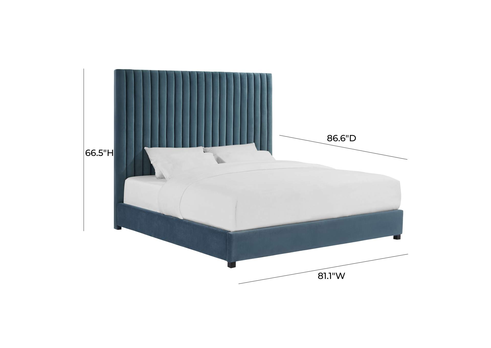 Arabelle Sea Blue King Bed image 7