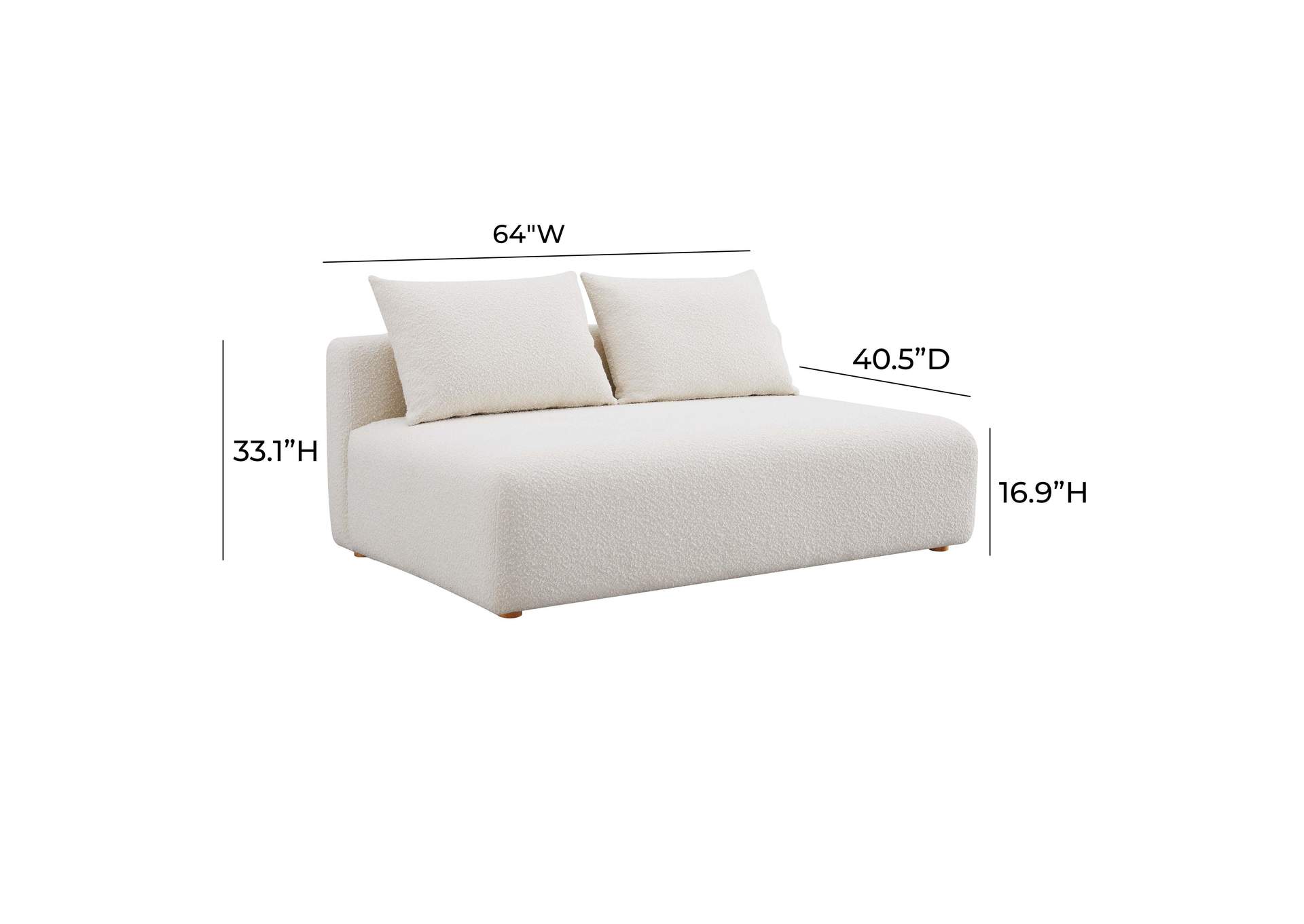 Hangover Cream Boucle Modular Loveseat image 6