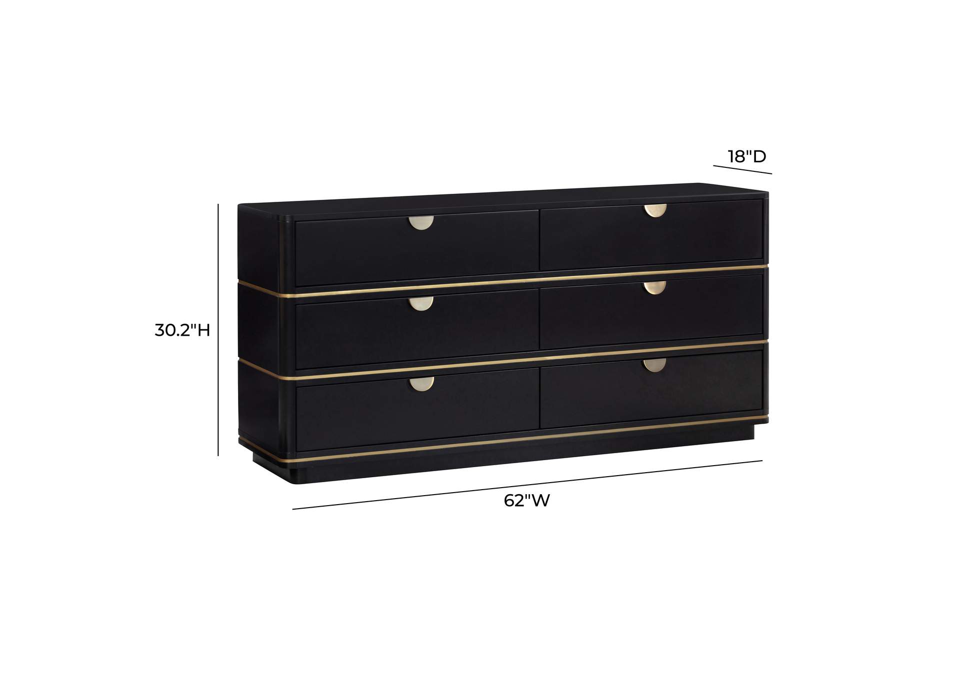 Julieta Black 6 Drawer Dresser image 9
