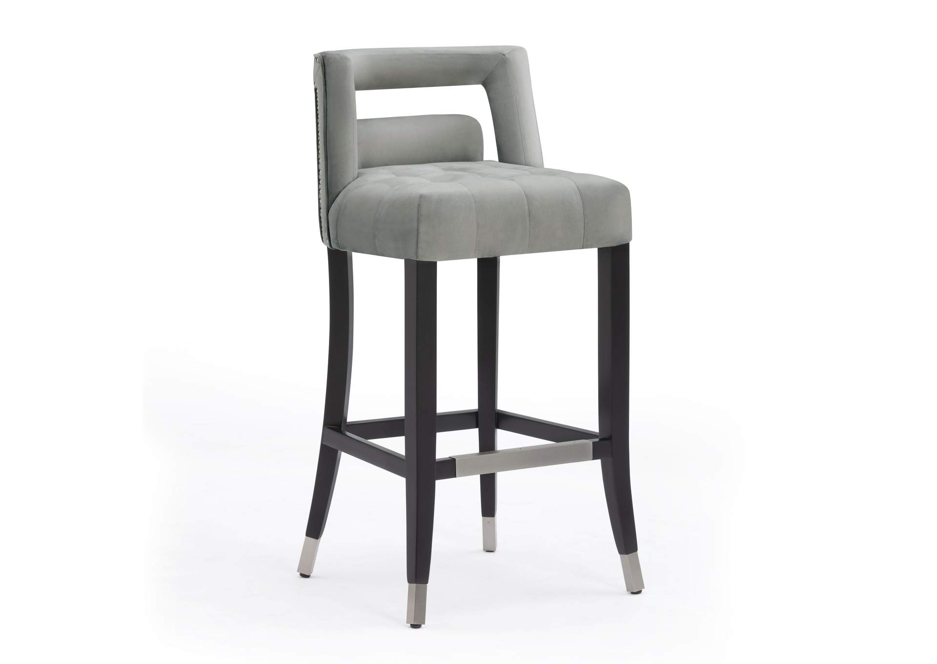 Hart Grey Velvet Bar Stool