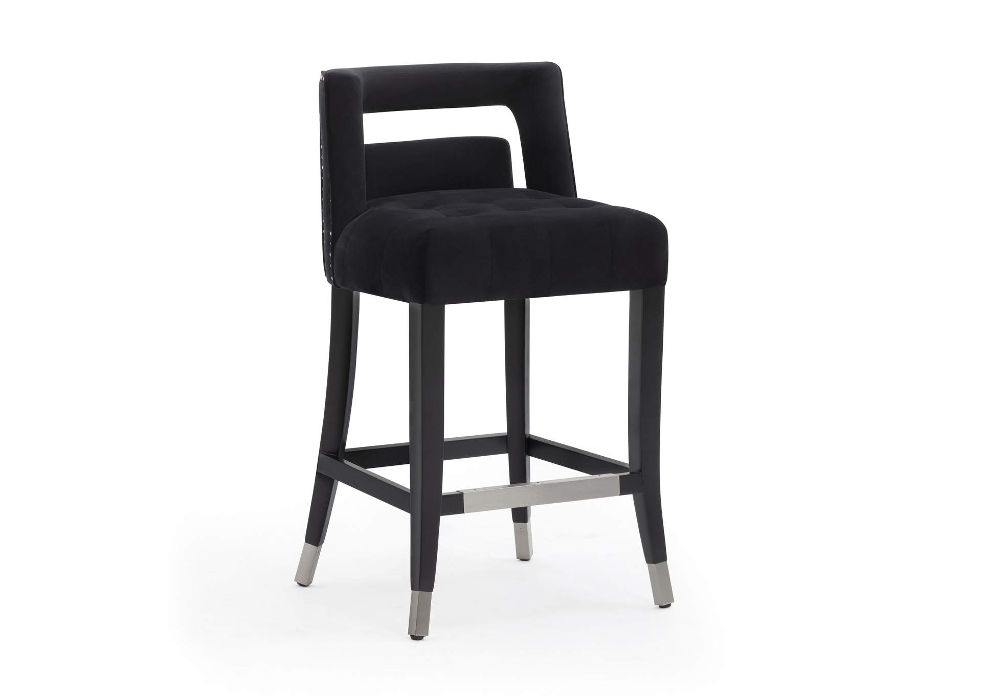 Hart Black Velvet Counter Stool image 1