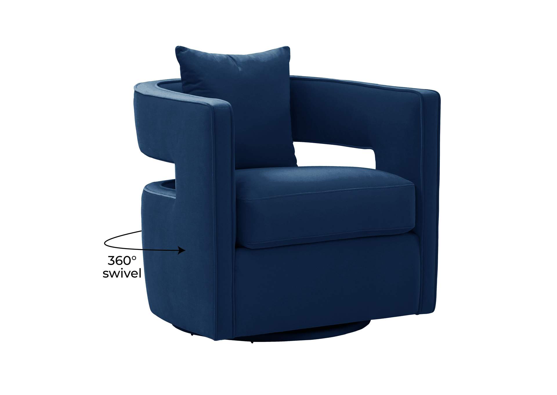 Kennedy Navy Velvet Swivel Chair image 7
