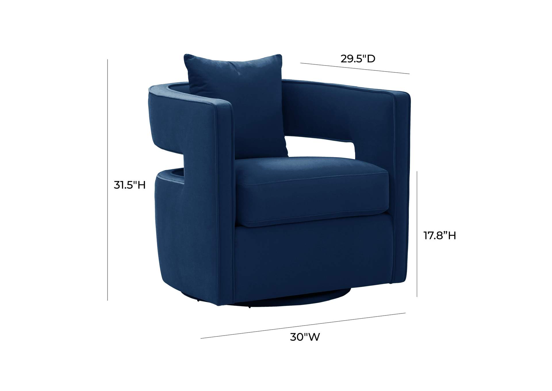 Kennedy Navy Velvet Swivel Chair image 8