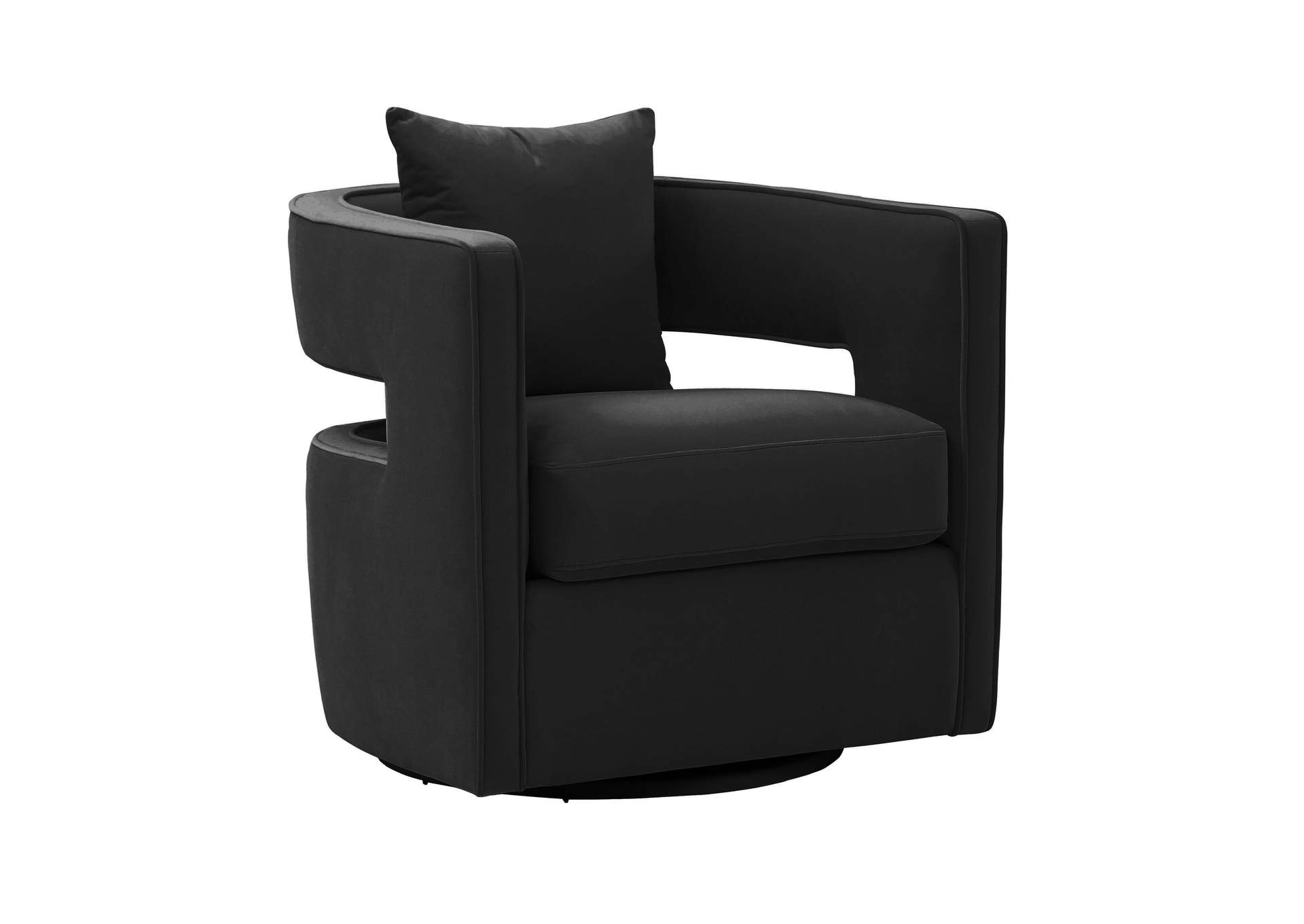 Kennedy Black Velvet Swivel Chair image 1