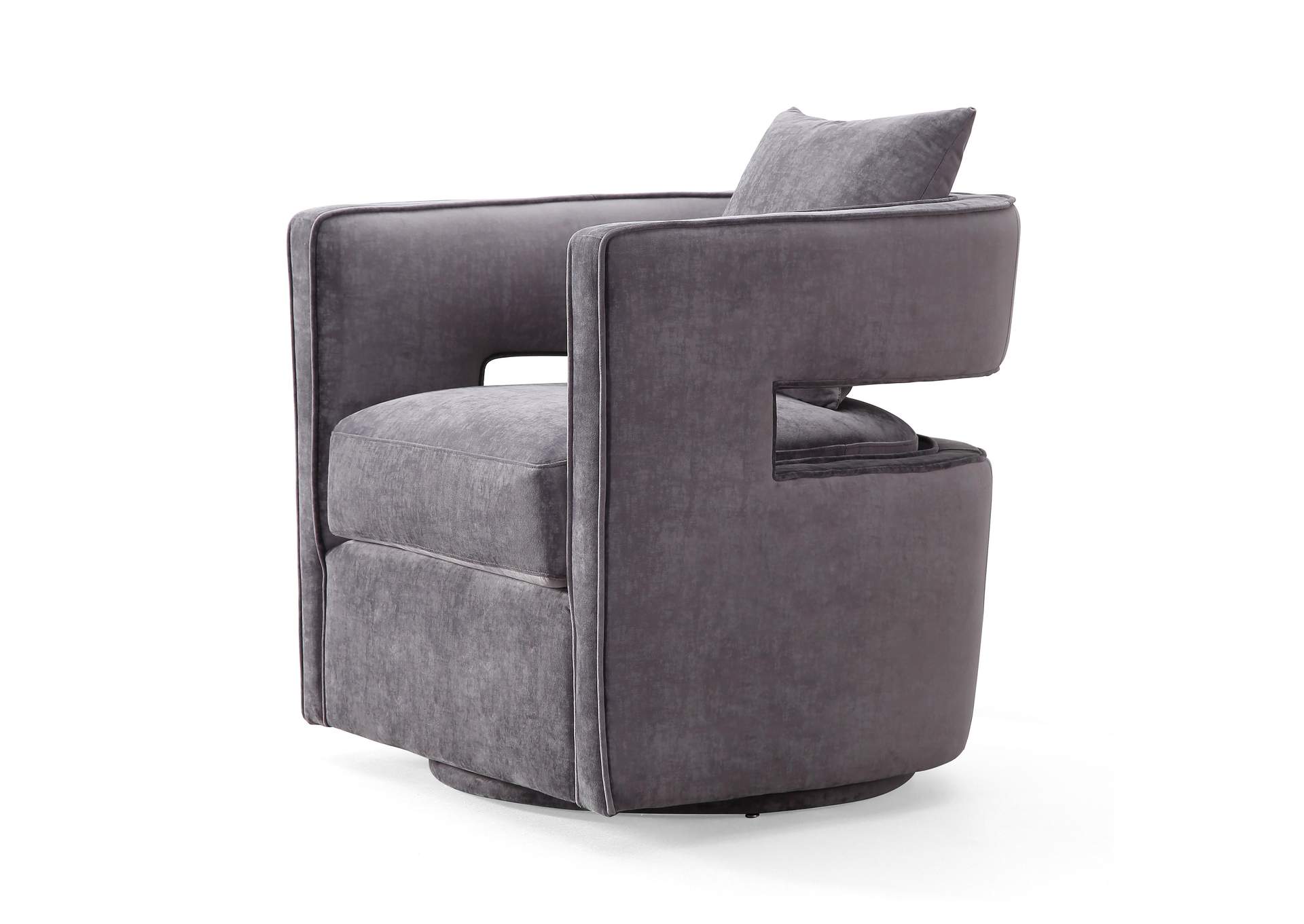 Kennedy Grey Textured Velvet Swivel Chair image 6
