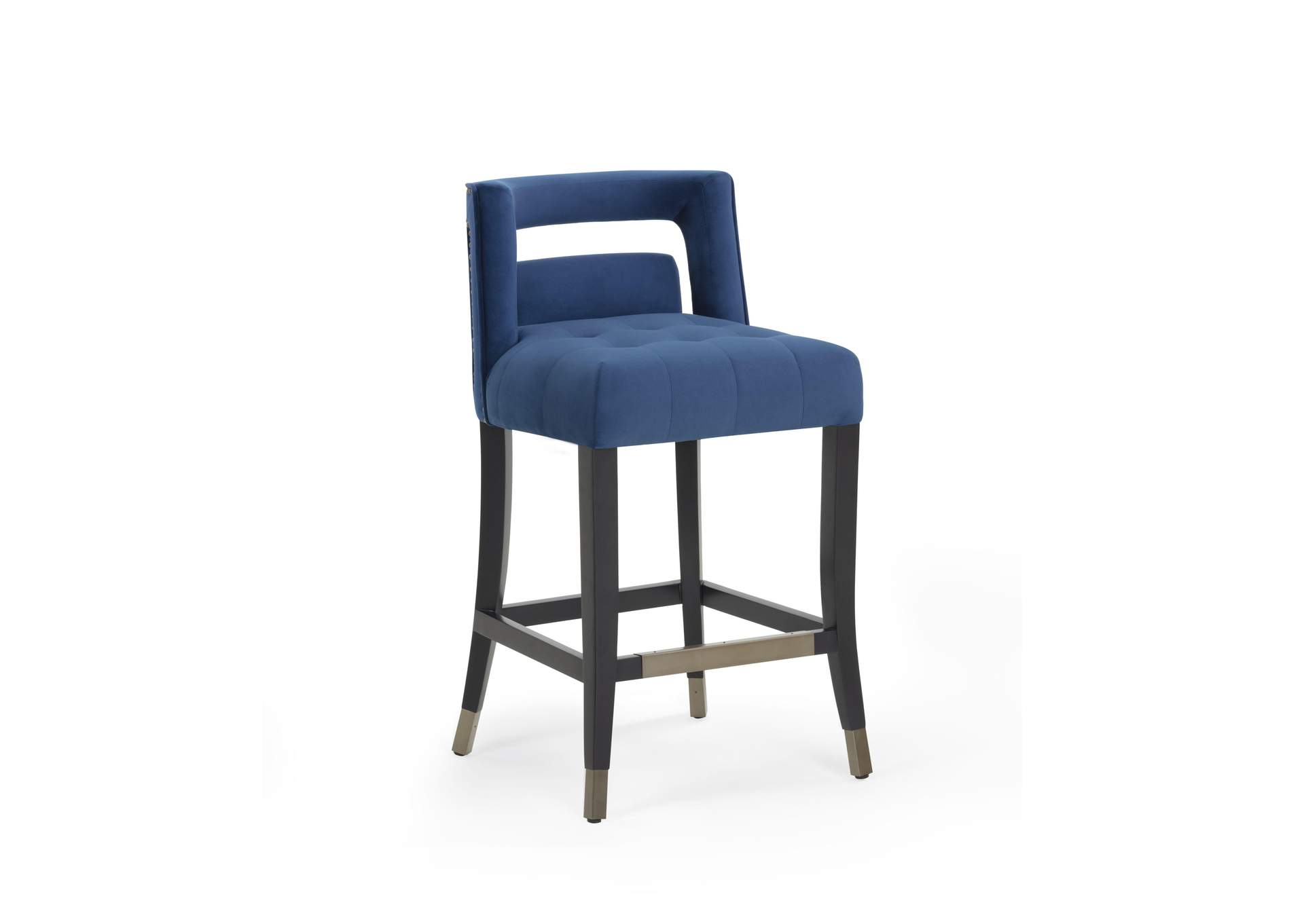 Hart Navy Velvet Counter Stool image 1