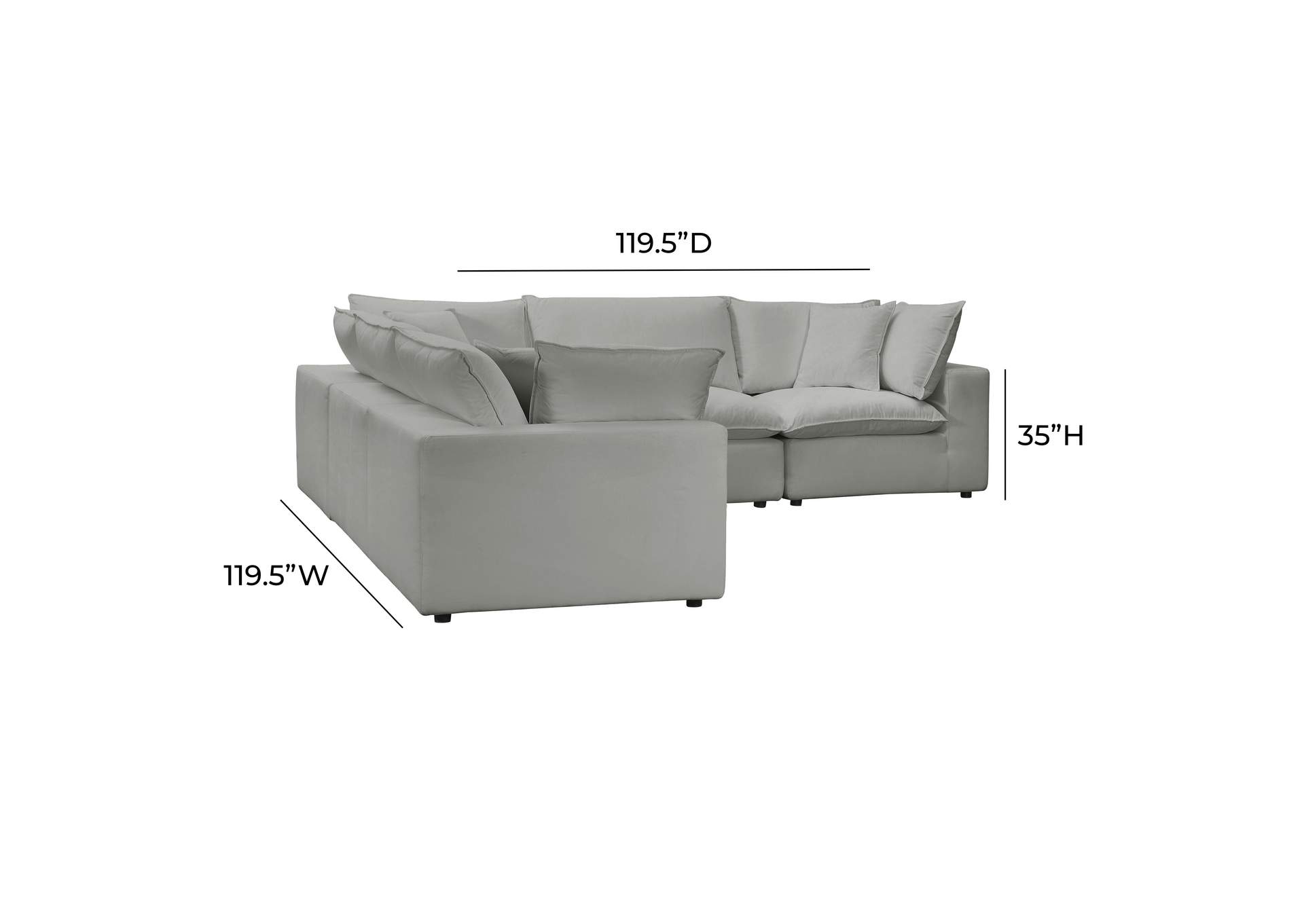 Cali Slate Performance Fabric Modular L - Sectional image 7
