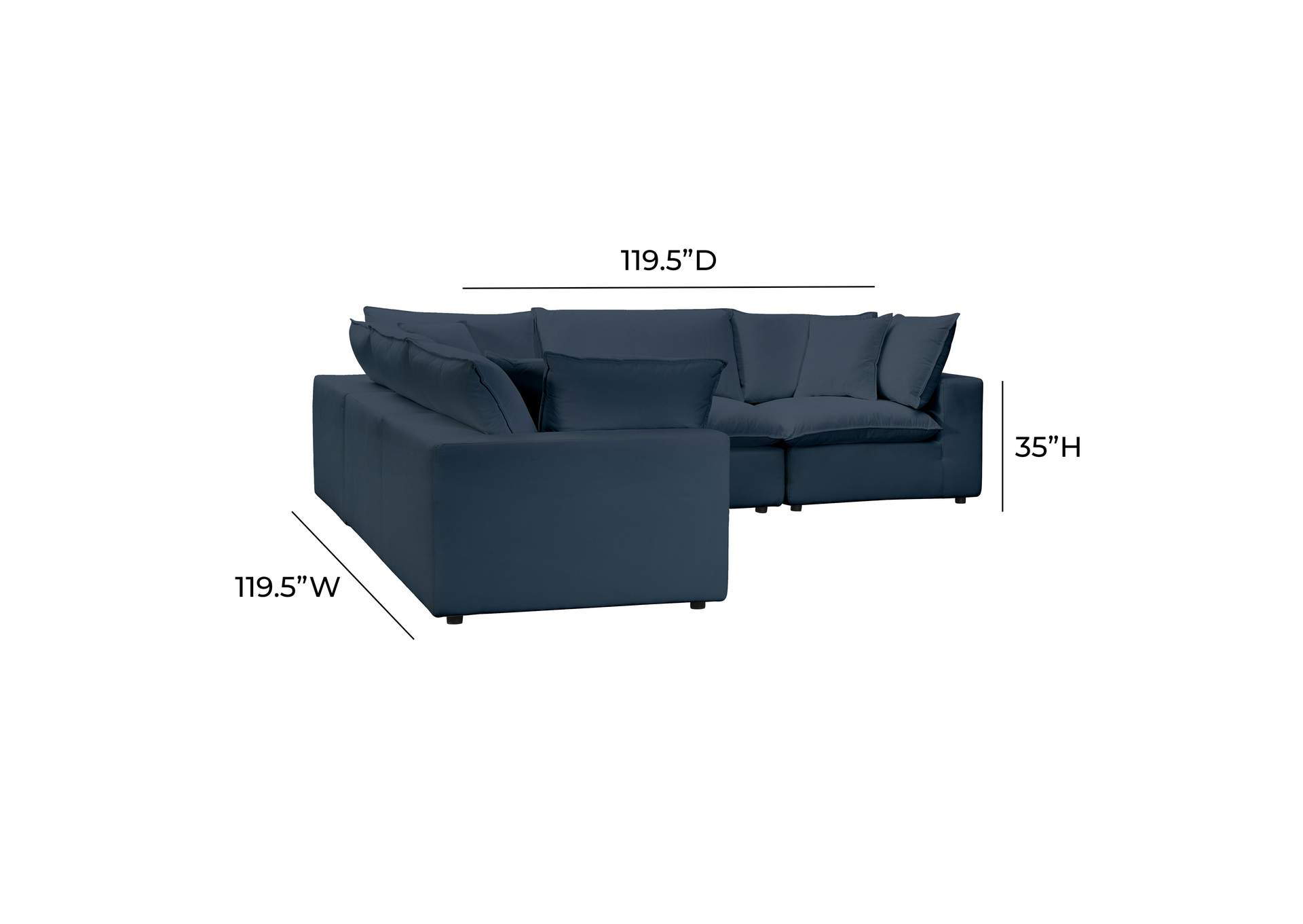 Cali Navy Performance Fabric Modular L - Sectional image 7