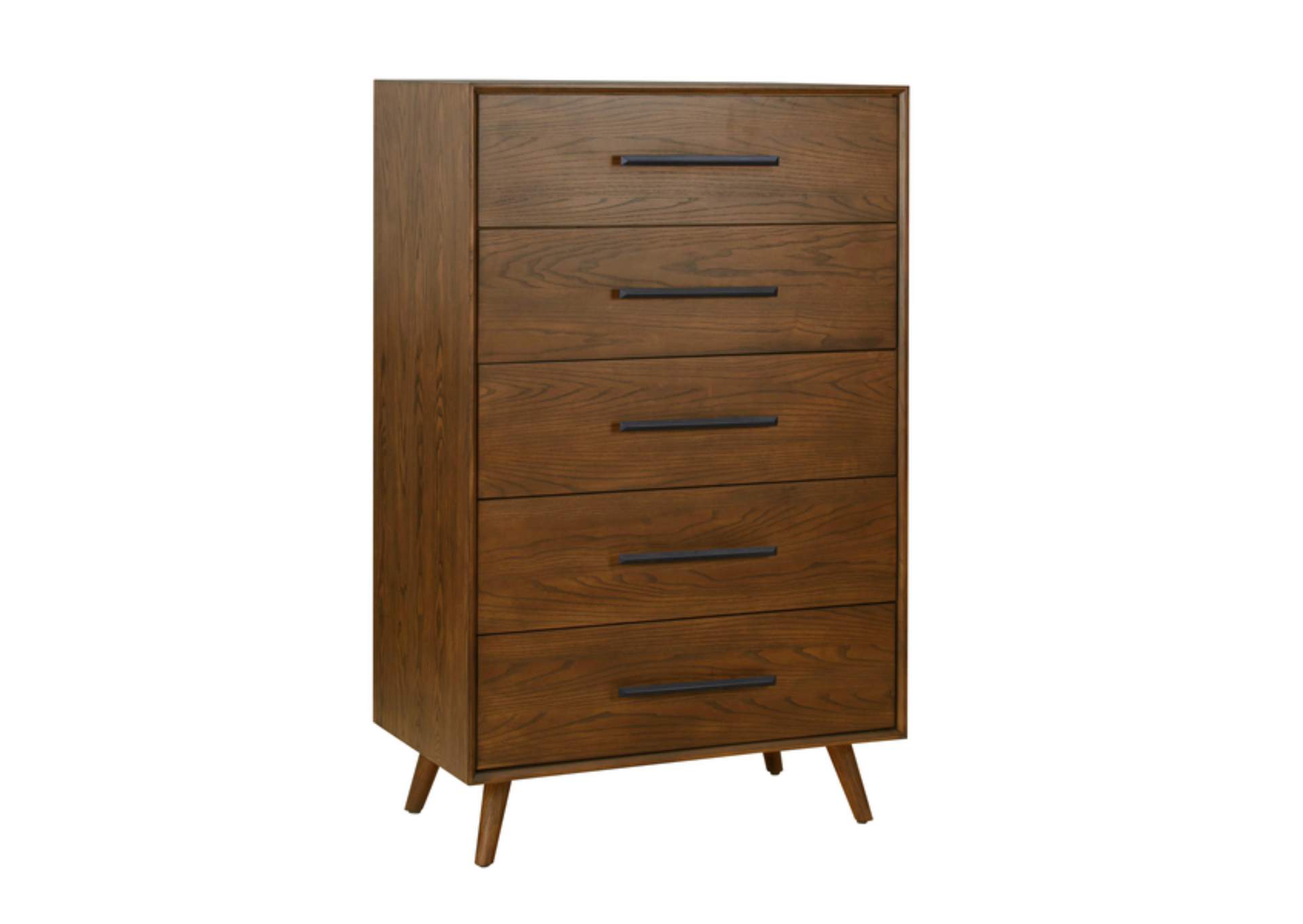 Emery Walnut 5 Drawer Chest image 1