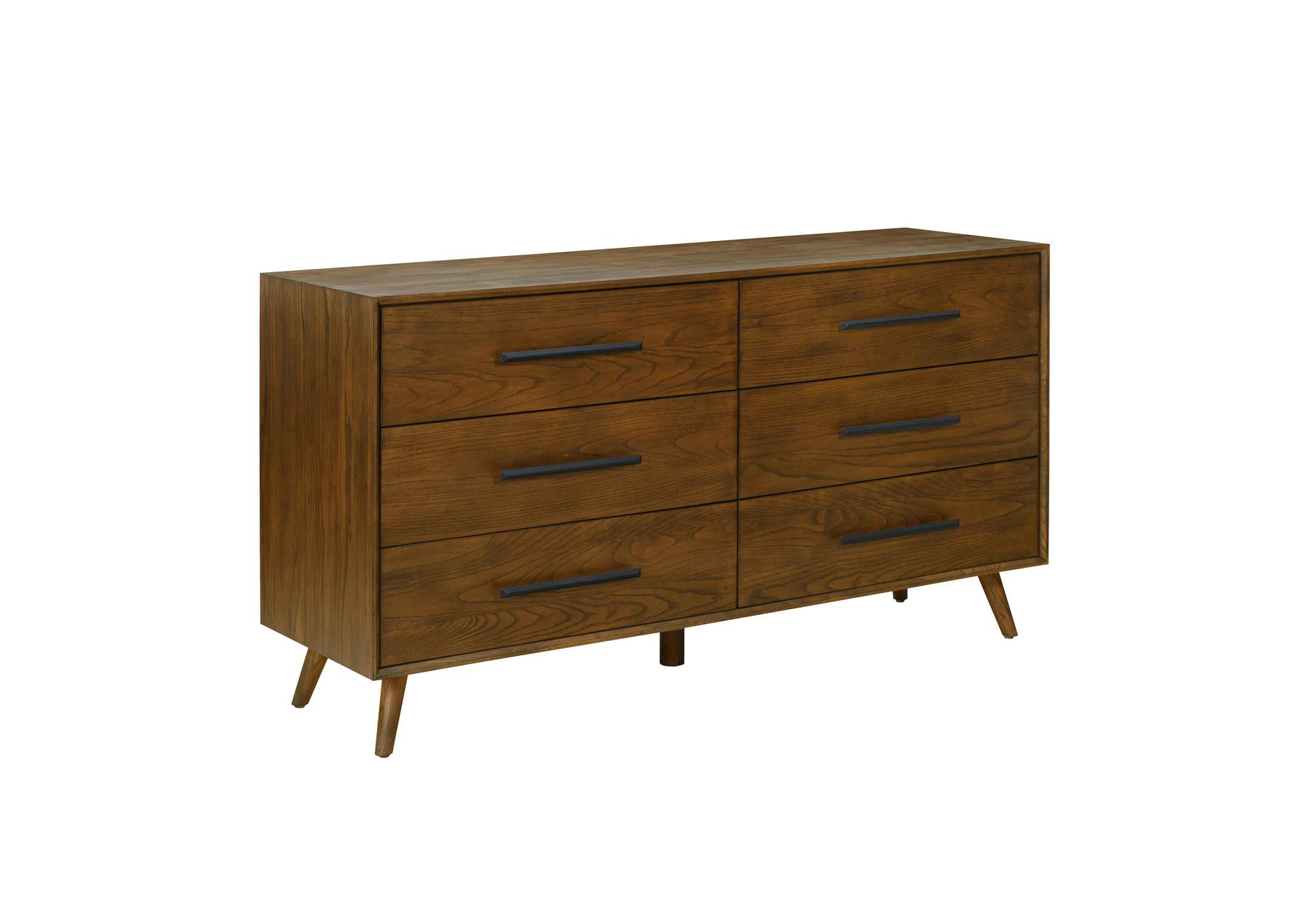 Emery Walnut 6 Drawer Dresser image 1