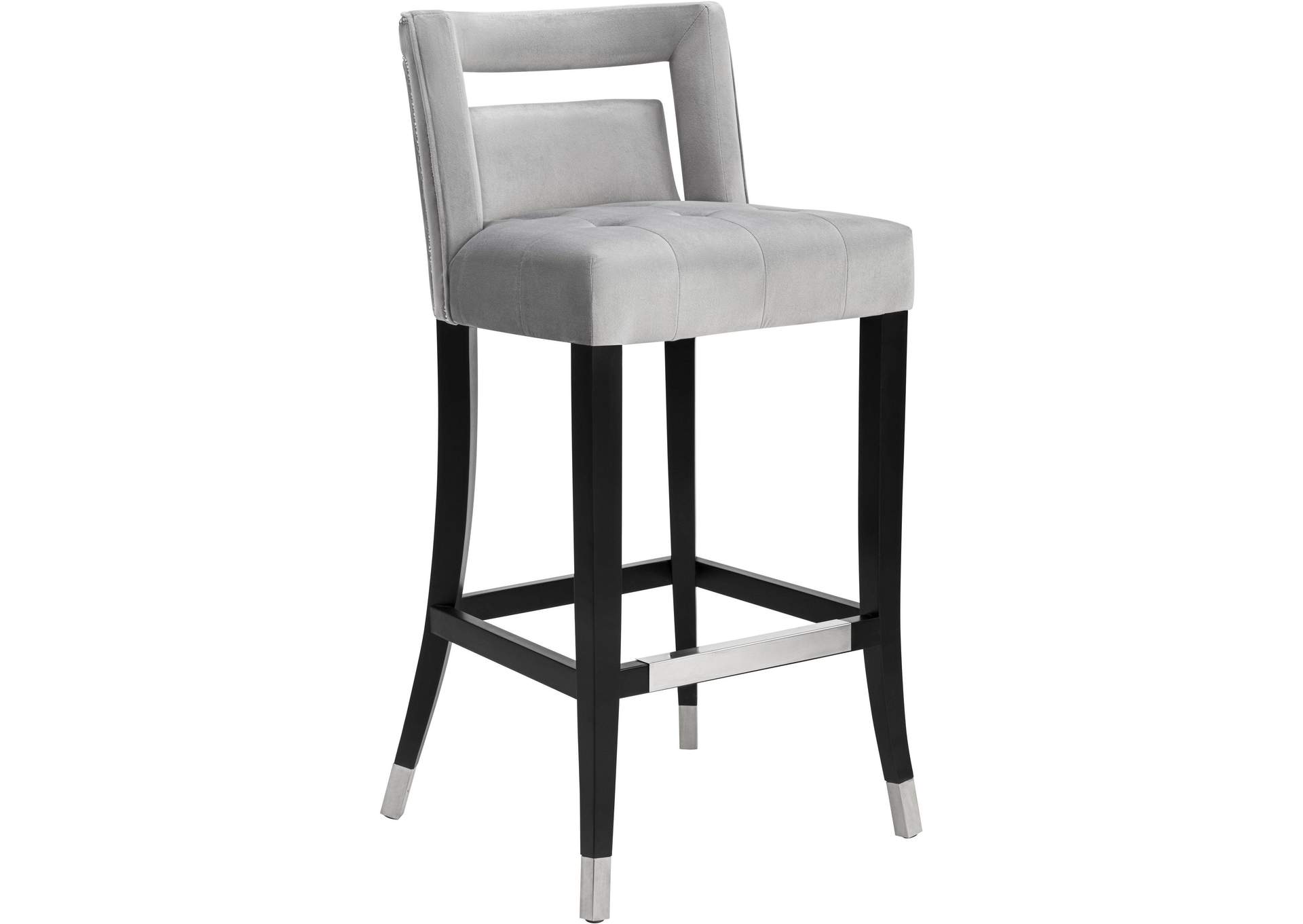 Hart Grey Velvet Counter Stool image 1